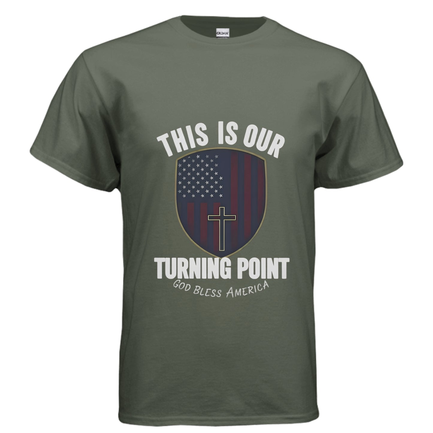 This is our Turning Point Patriot T-Shirt MILITARY GREEN Salvation Clothing and Accessories Apparel