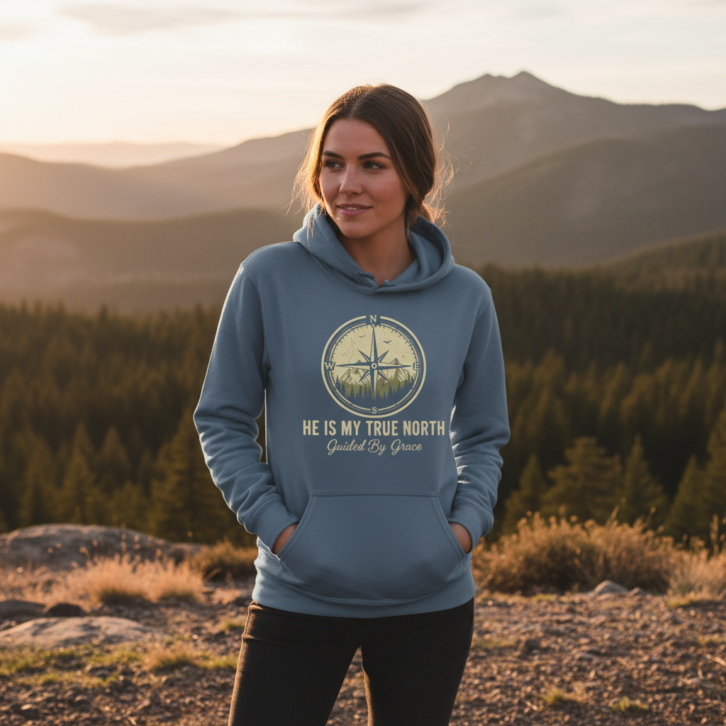 He is my True North Faith Hoodie
