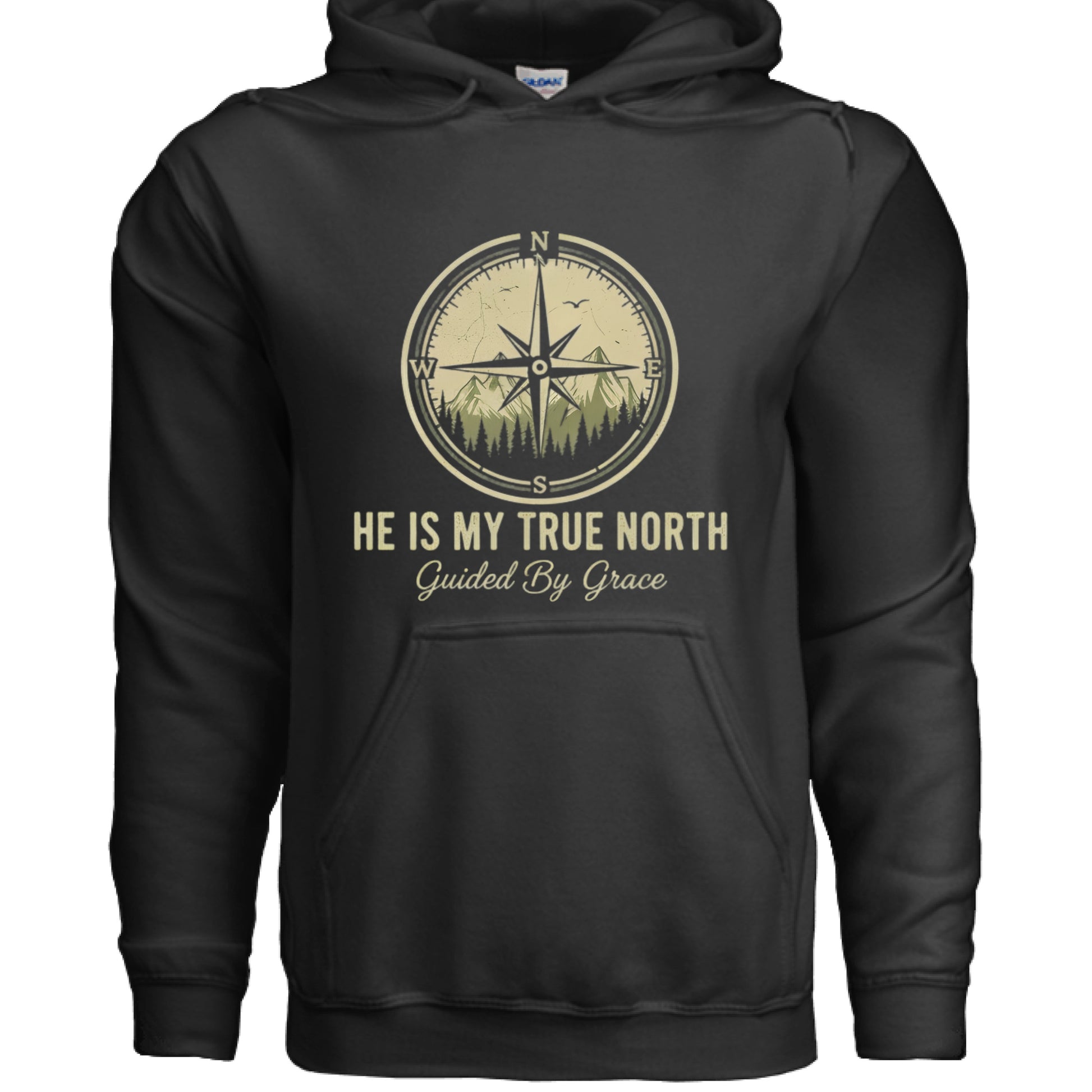 He is my True North Faith Hoodie BLACK Salvation FaithWear Apparel