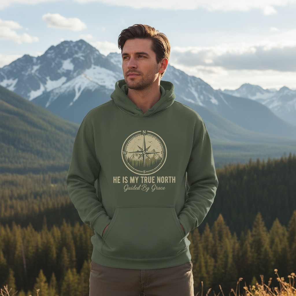 He is my True North Faith Hoodie