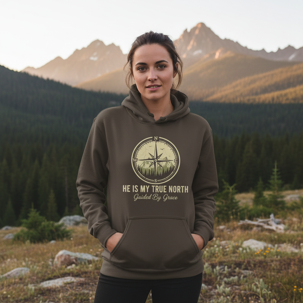 He is my True North Faith Hoodie