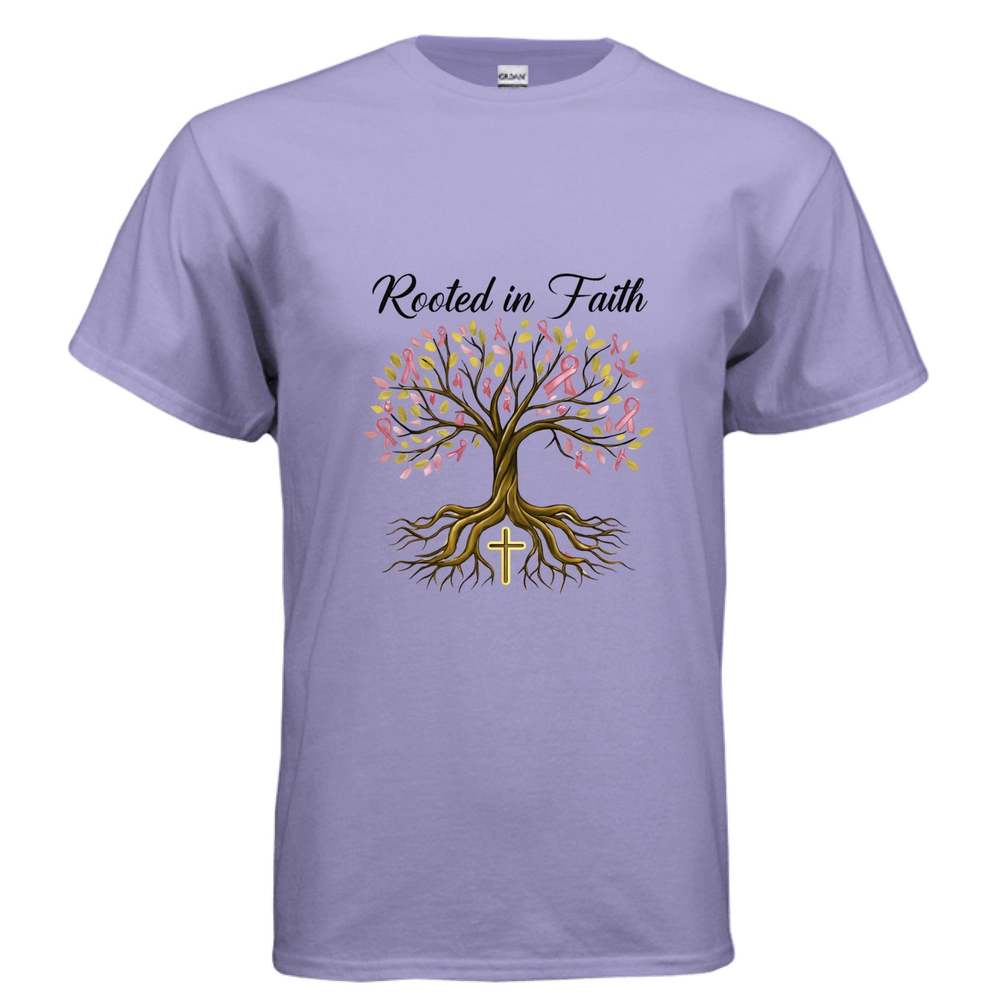 Rooted in Faith (Breast Cancer Awareness) Faith T-Shirt VIOLET Salvation Clothing and Accessories Apparel