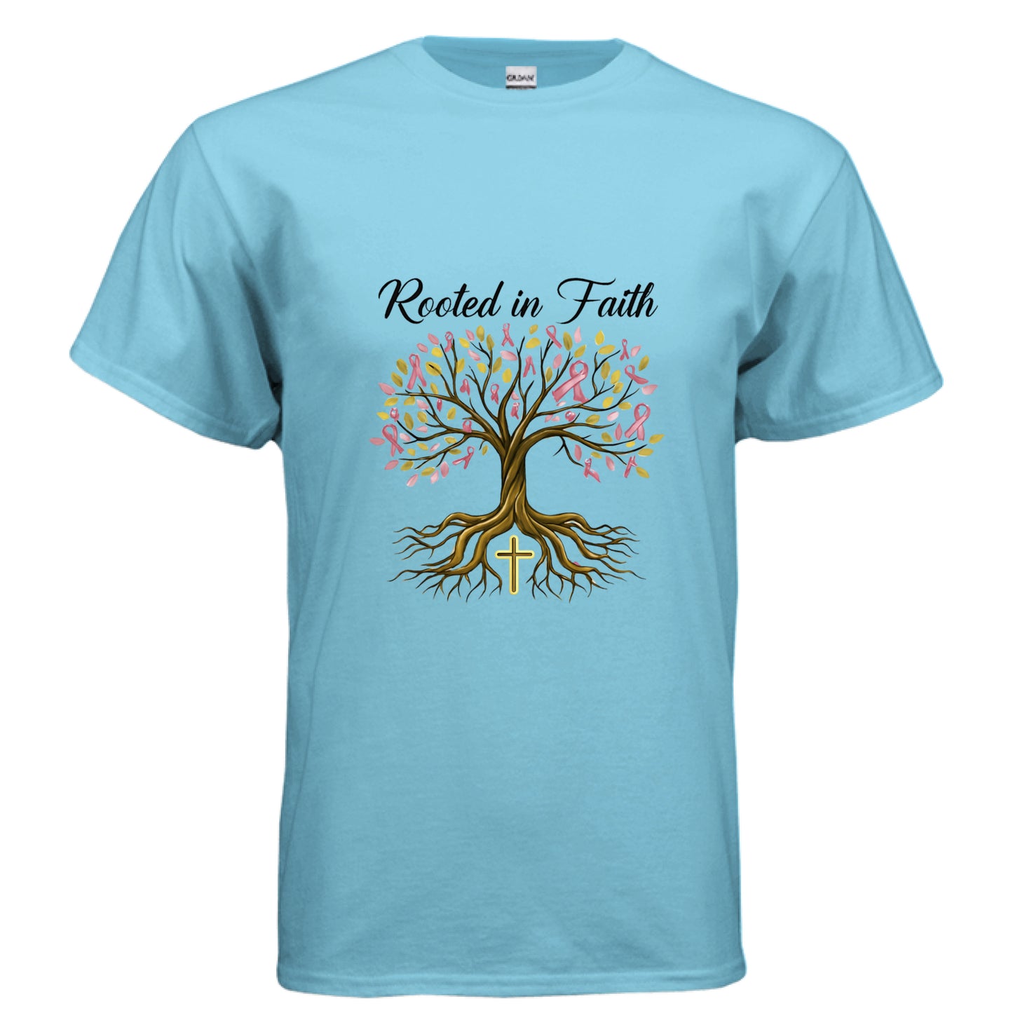 Rooted in Faith (Breast Cancer Awareness) Faith T-Shirt SKY Salvation Clothing and Accessories Apparel
