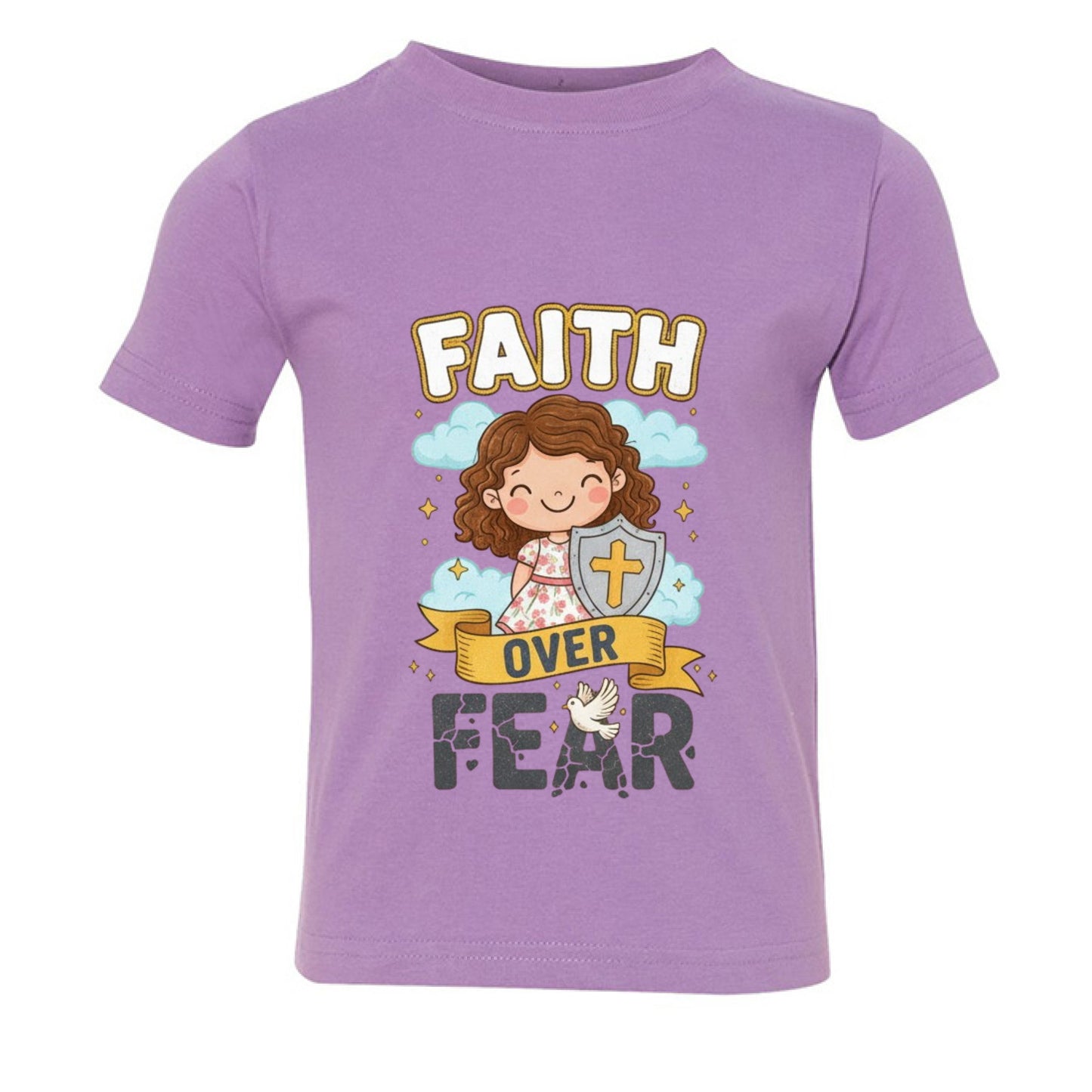 Faith over Fear Faith Girls Toddler T-Shirt LAVENDER Salvation Clothing and Accessories Apparel