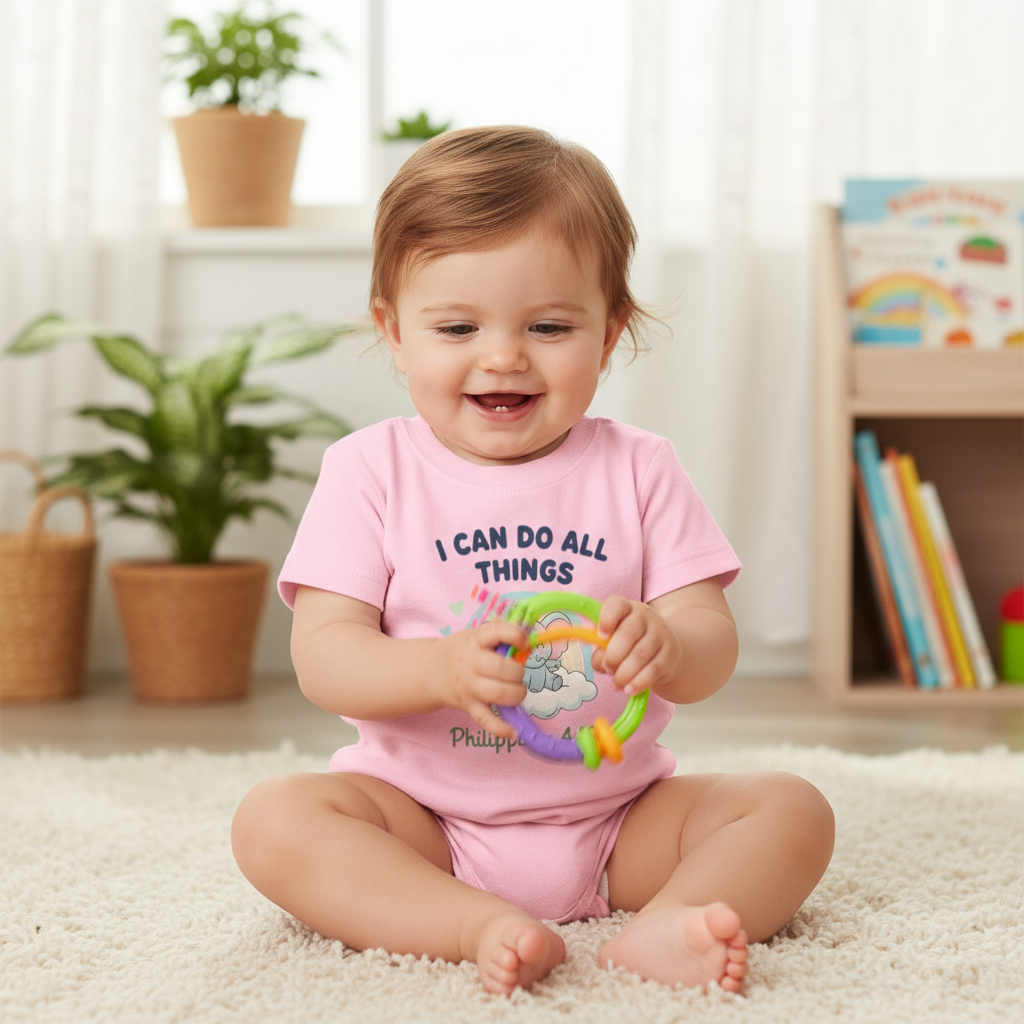 I Can Do All Things Baby Philippians 4:13 Faith T-Shirt Salvation Clothing and Accessories Apparel