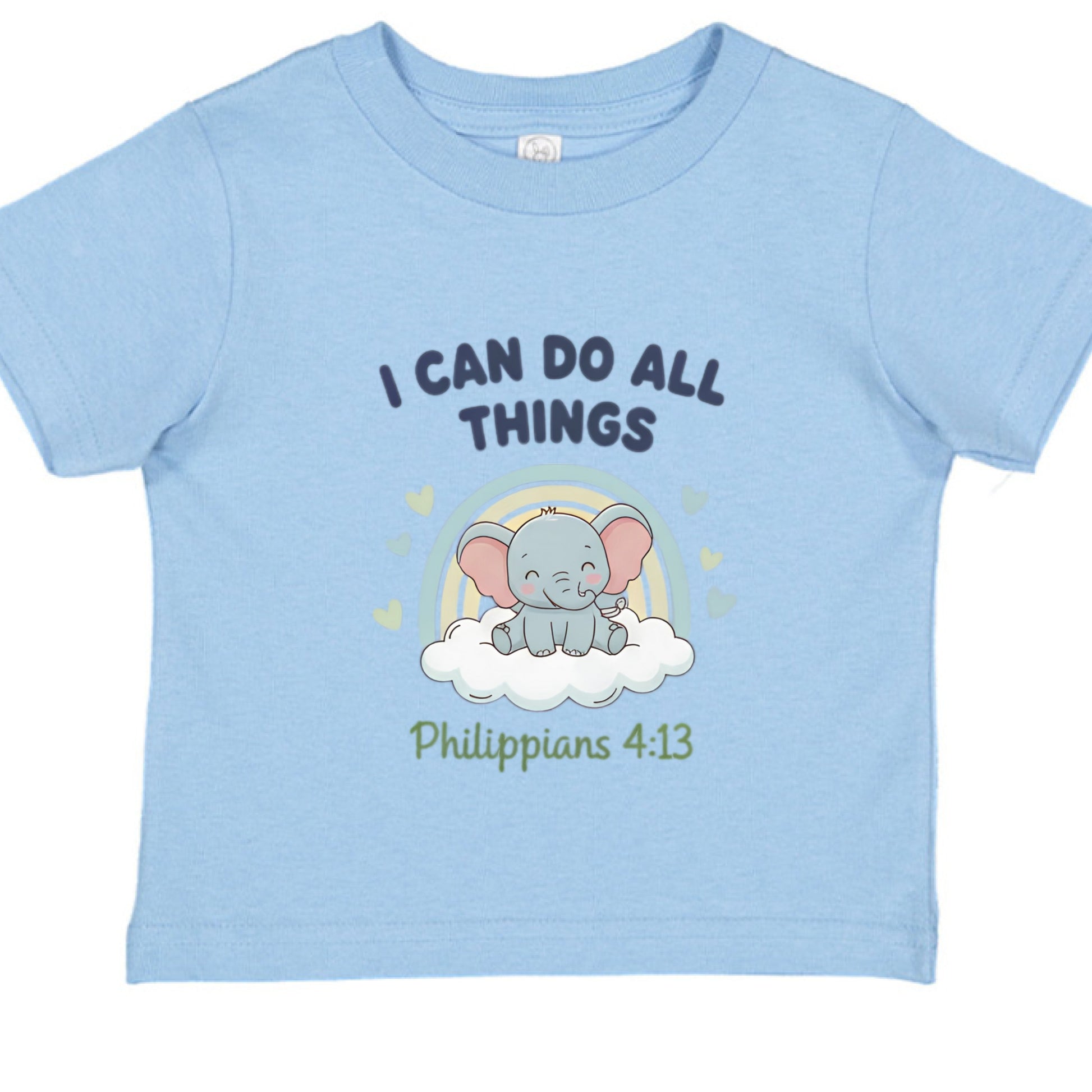 I Can Do All Things Baby Philippians 4:13 Faith T-Shirt LIGHT BLUE Salvation Clothing and Accessories Apparel