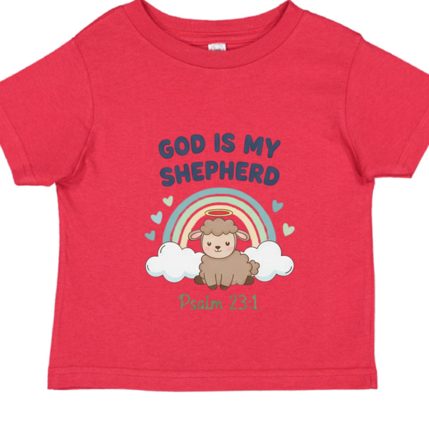 God is my Shepherd Psalm 23:1 Baby Faith T-Shirt RED Salvation Clothing and Accessories Apparel