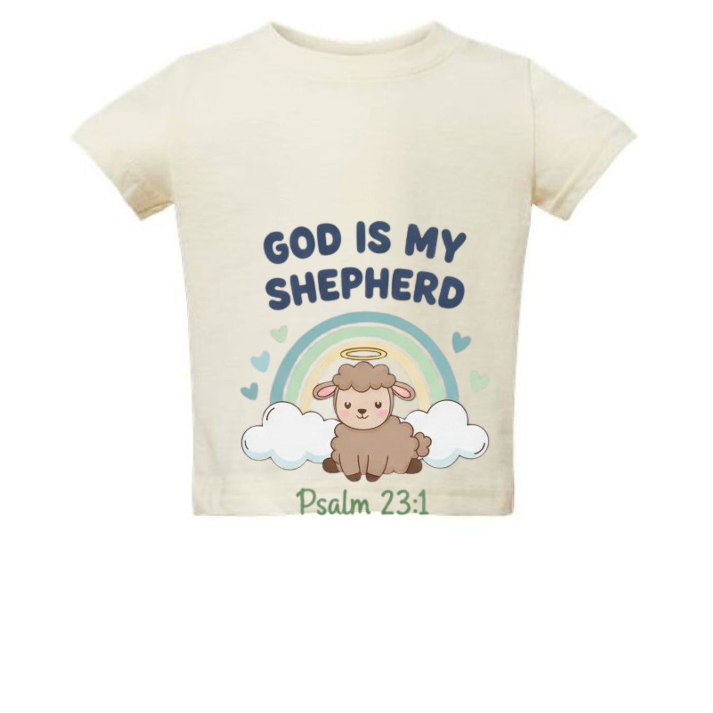 God is my Shepherd Psalm 23:1 Baby Faith T-Shirt Natural Salvation Clothing and Accessories Apparel