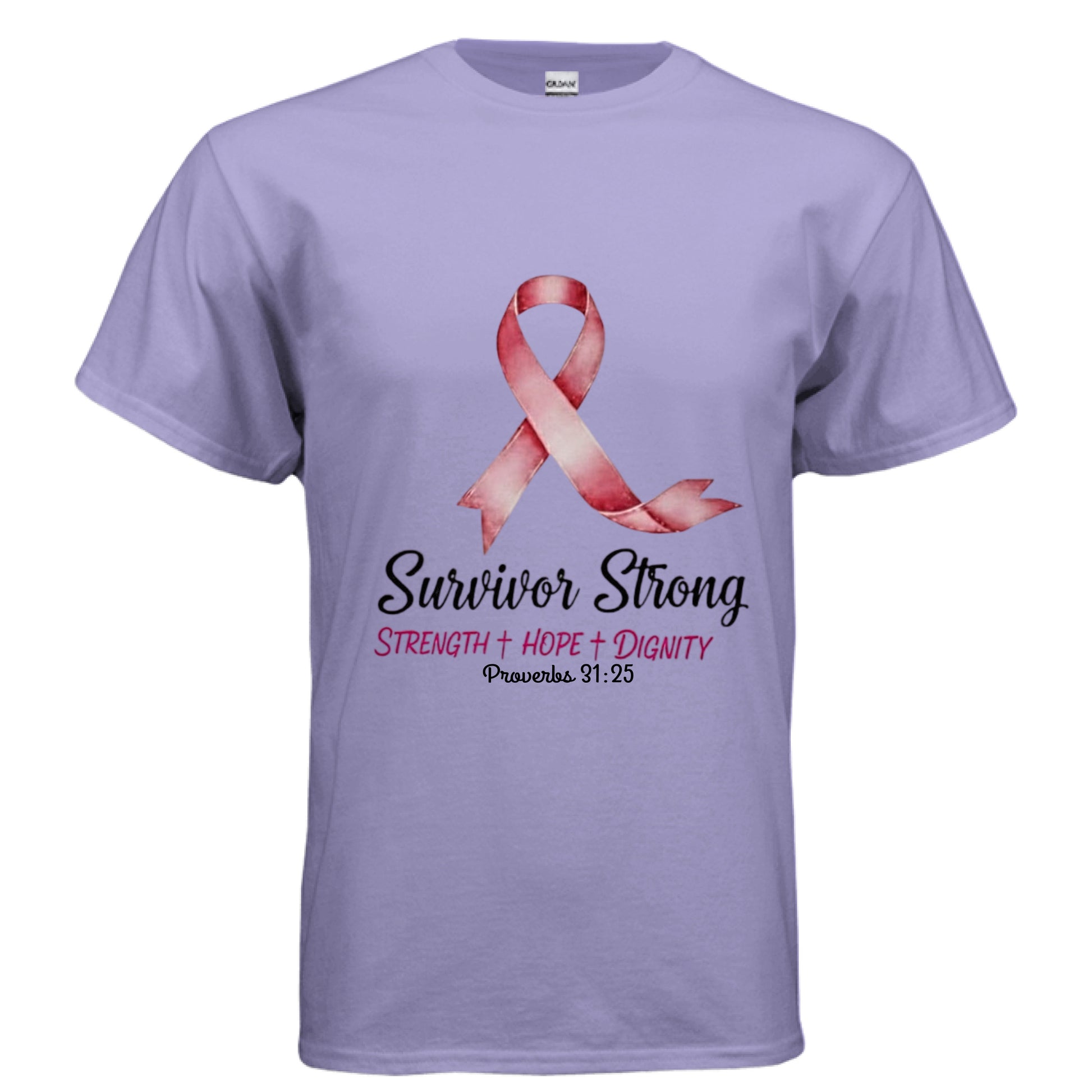 Survivor Strong Faith T-Shirt (Breast Cancer Awareness) Salvation Clothing and Accessories Apparel