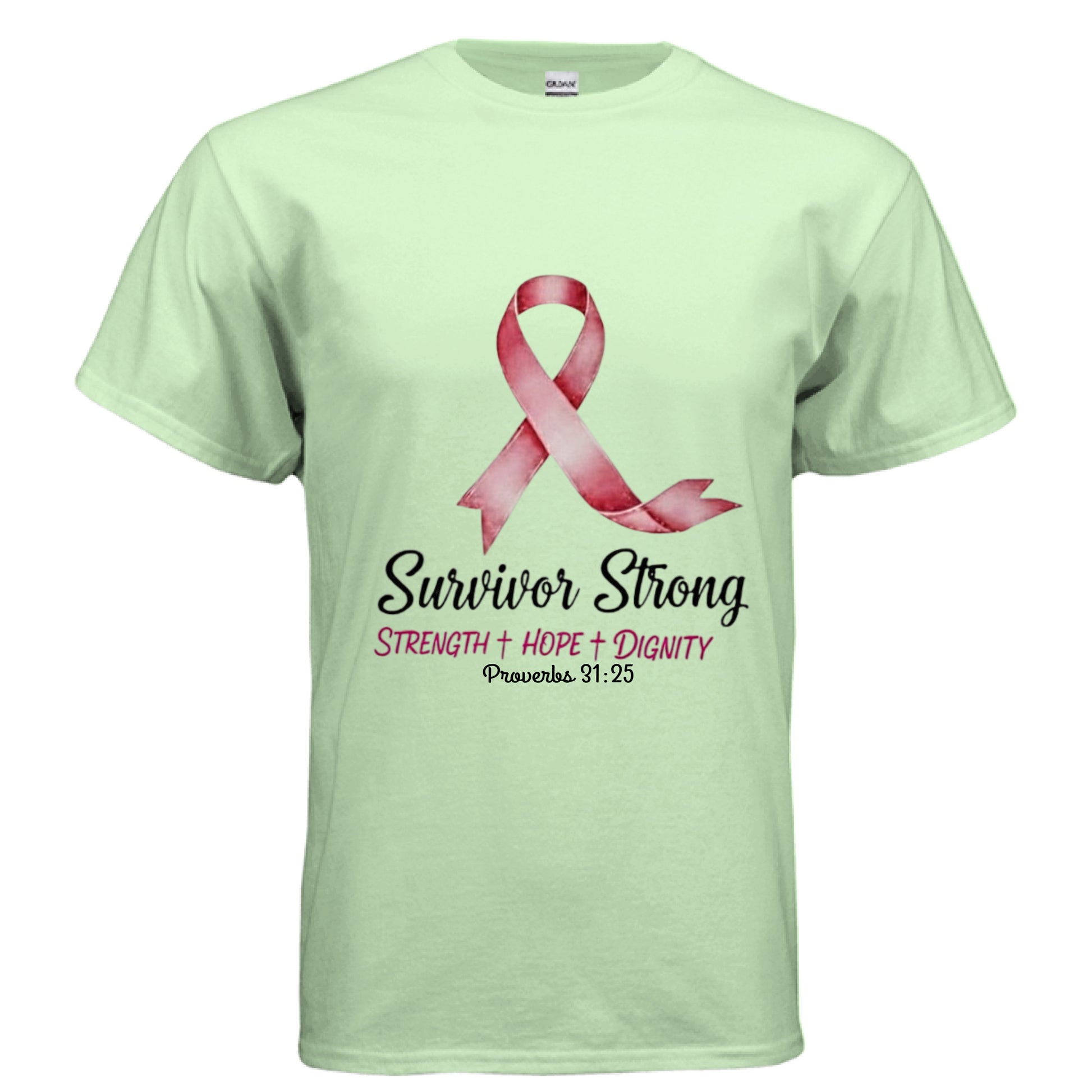 Survivor Strong Faith T-Shirt (Breast Cancer Awareness) Salvation Clothing and Accessories Apparel