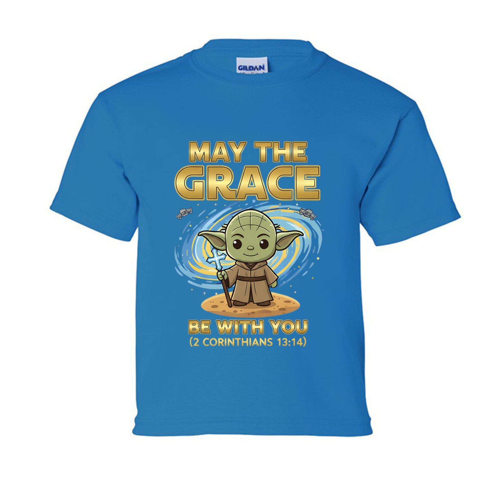 May the Grace be with you Faith Kids T-Shirt SAPPHIRE Salvation Clothing and Accessories Apparel