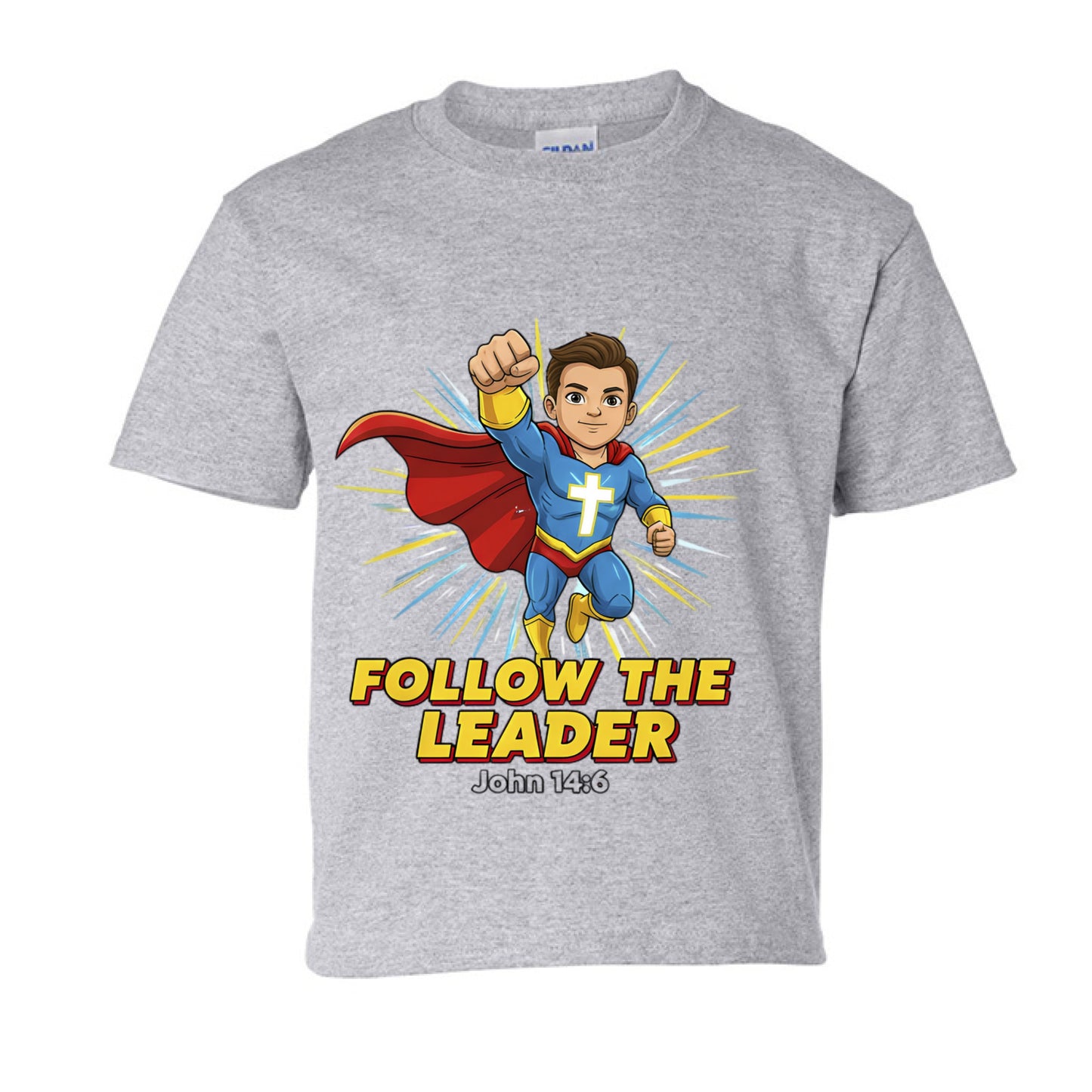 Follow the Leader John 14:6 Faith kids T-Shirt SPORT GREY Salvation Clothing and Accessories Apparel
