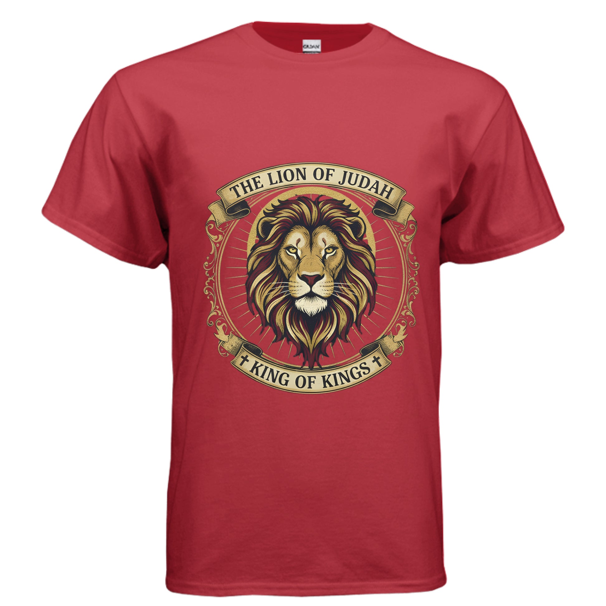 Lion of Judah King of Kings Faith T-Shirt RED Salvation FaithWear Apparel