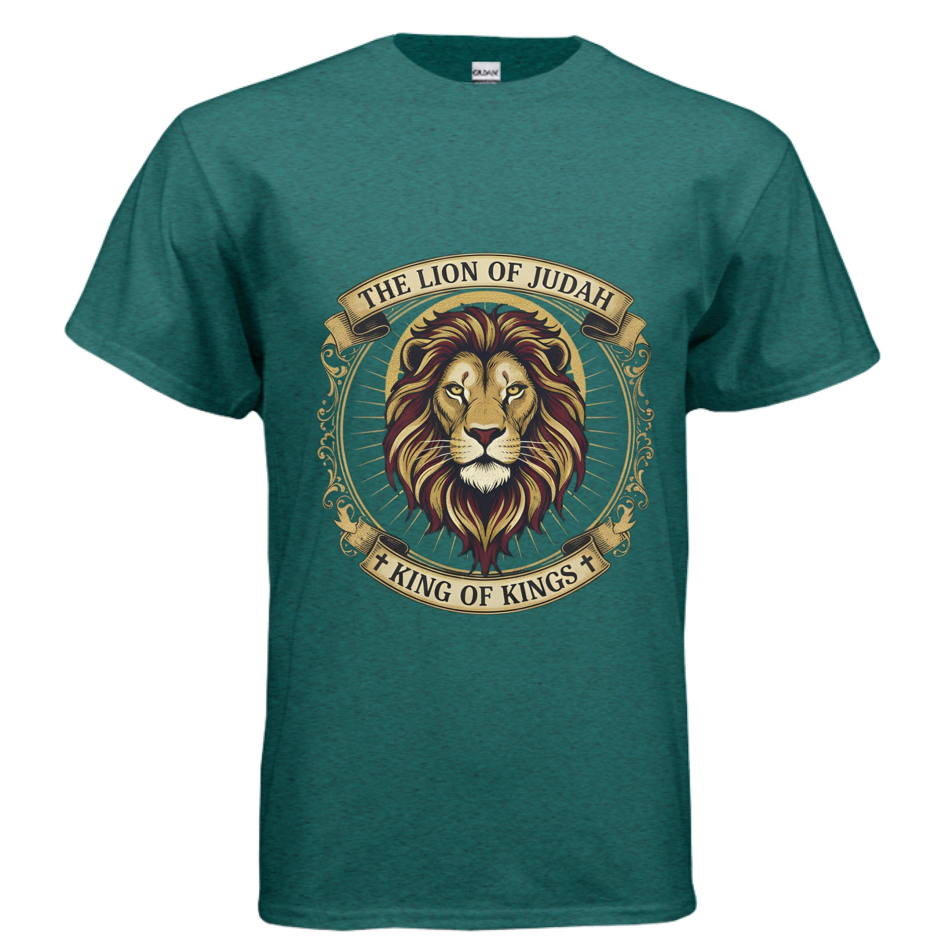 Lion of Judah King of Kings Faith T-Shirt ANTIQUE JADE DOME Salvation Clothing and Accessories Apparel