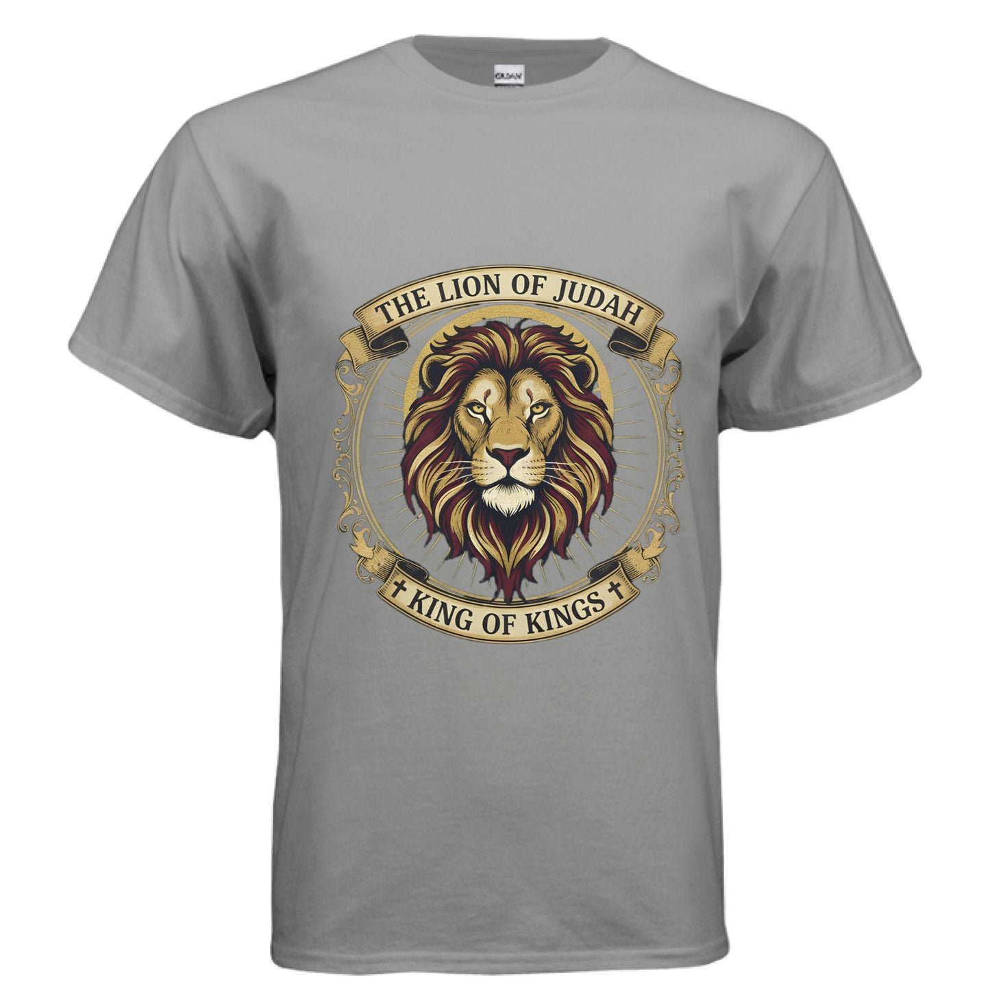 Lion of Judah King of Kings Faith T-Shirt GRAVEL Salvation Clothing and Accessories Apparel