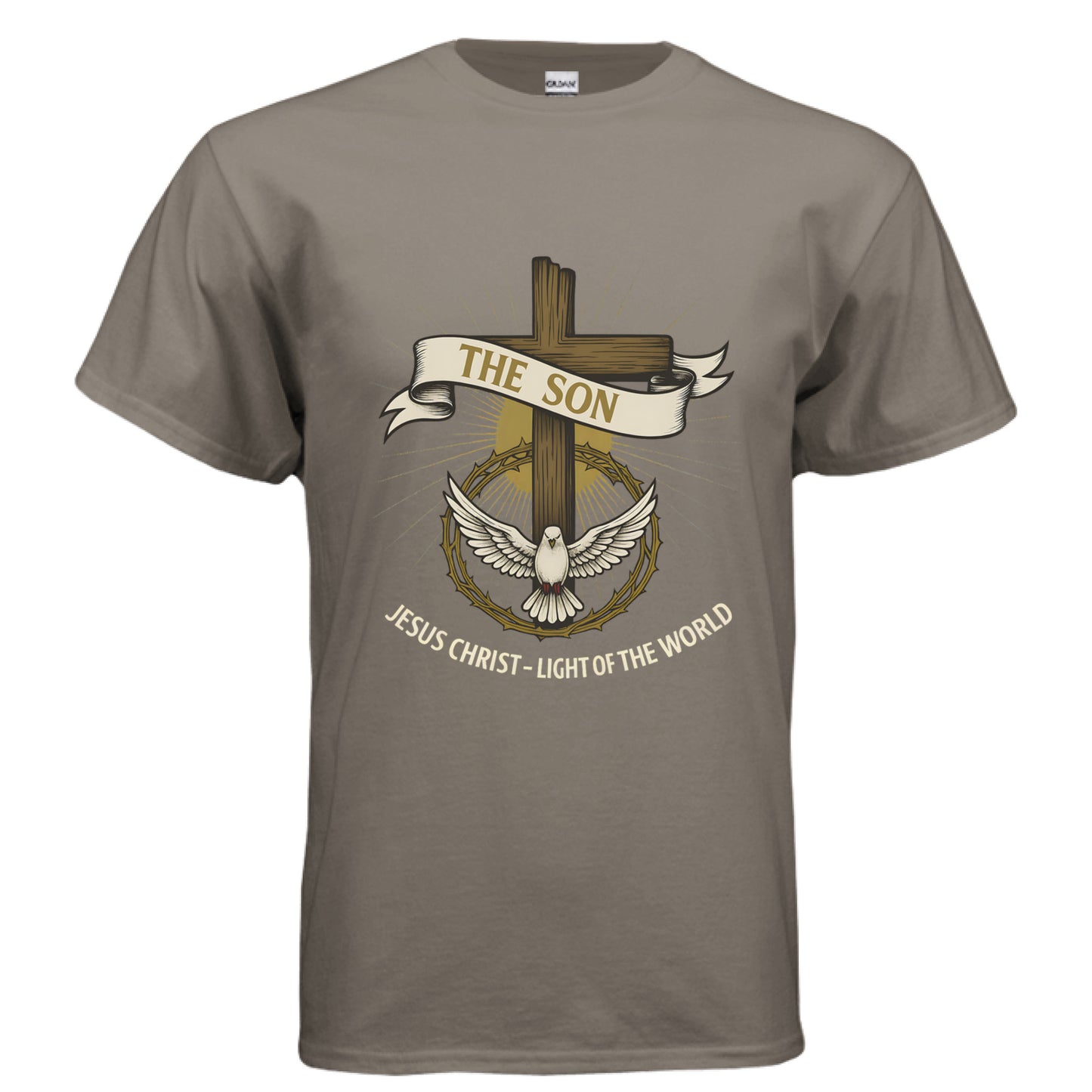 The Son Jesus Christ Light of the World Faith T-Shirt BROWN SAVANA Salvation Clothing and Accessories Apparel