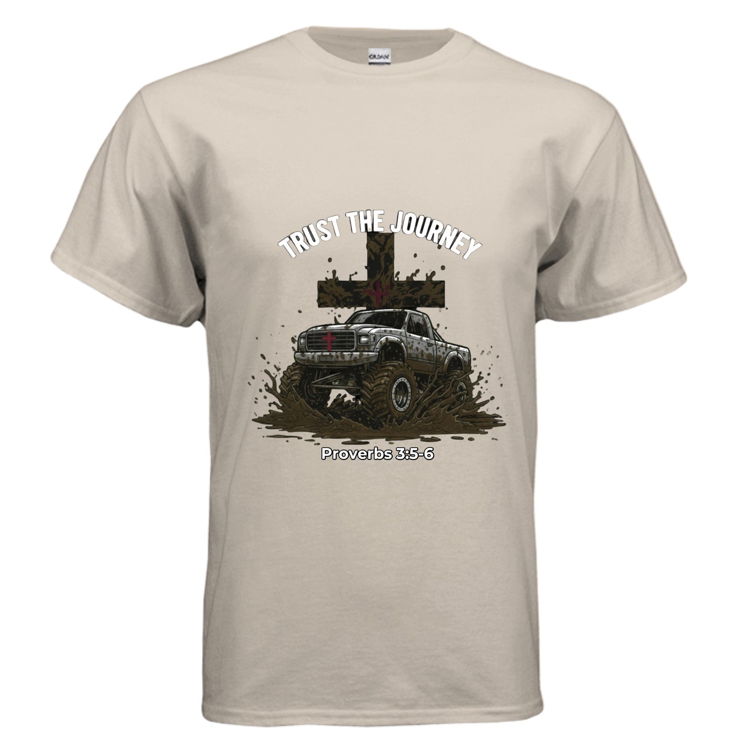 Trust the Journey Proverbs 3:5-6 off-roading Faith T-Shirt SAND Salvation Clothing and Accessories Apparel