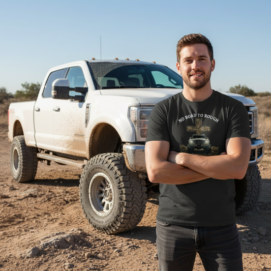 No road to rough Matthew 19:26 off-roading Faith T-Shirt Salvation Clothing and Accessories Apparel