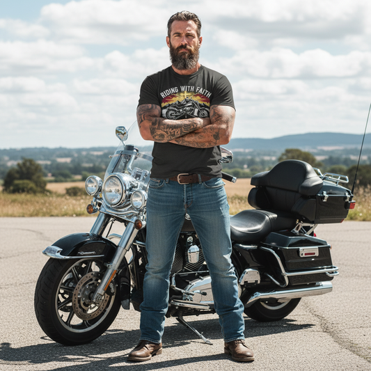 Riding with Faith Motorcycle Faith T-Shirt Salvation Clothing and Accessories Apparel