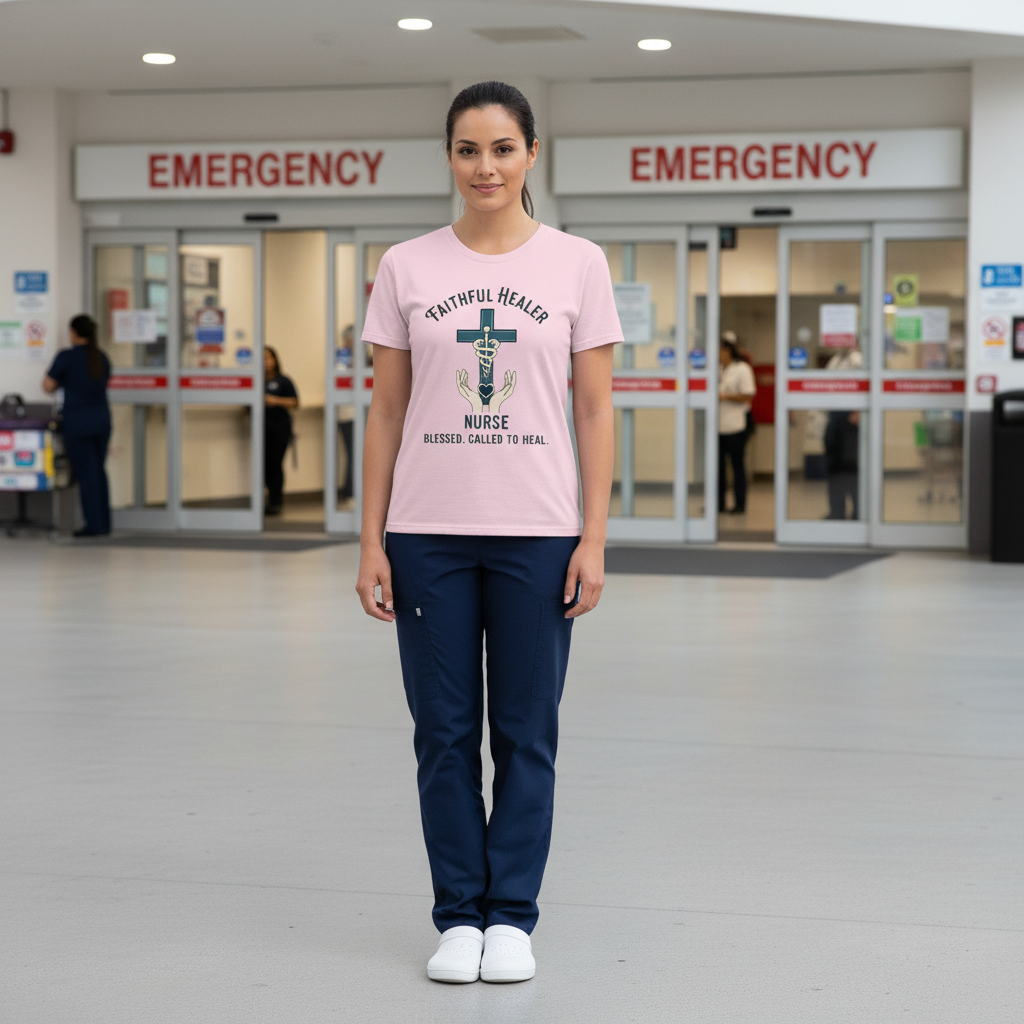 Faithful Healer Nurse Faith T-Shirt Salvation Clothing and Accessories Apparel
