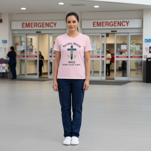 Faithful Healer Nurse Faith T-Shirt Salvation Clothing and Accessories Apparel