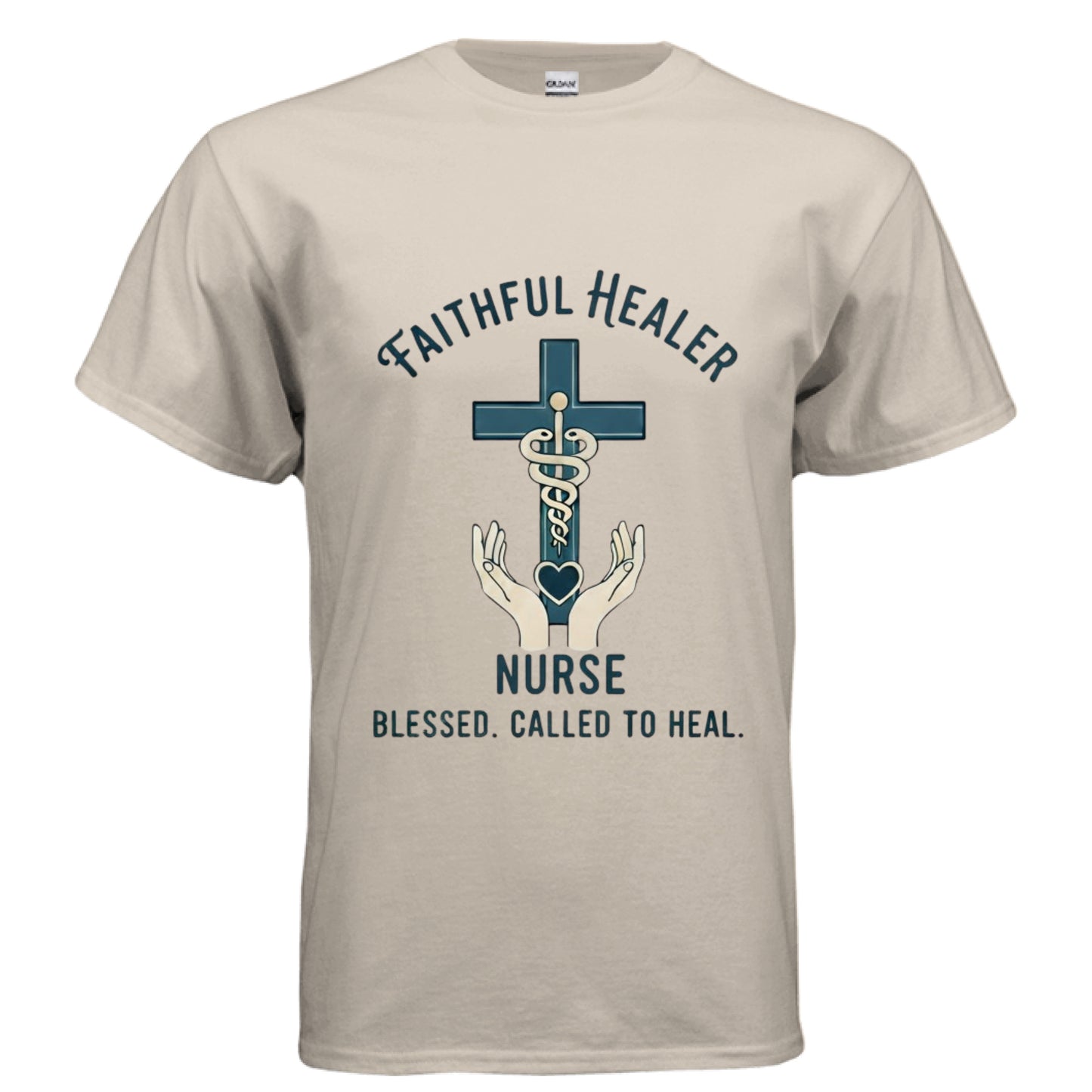 Faithful Healer Nurse Faith T-Shirt SAND Salvation Clothing and Accessories Apparel