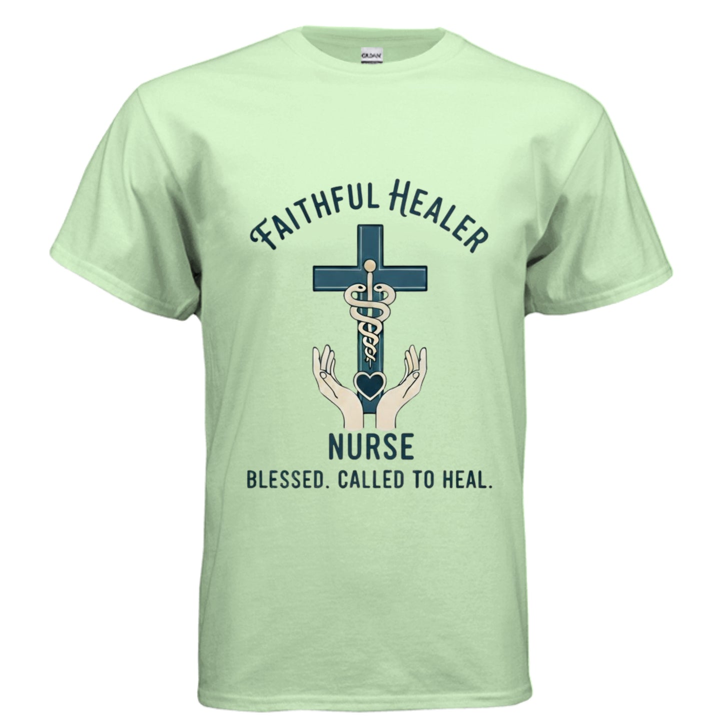 Faithful Healer Nurse Faith T-Shirt MINT GREEN Salvation Clothing and Accessories Apparel