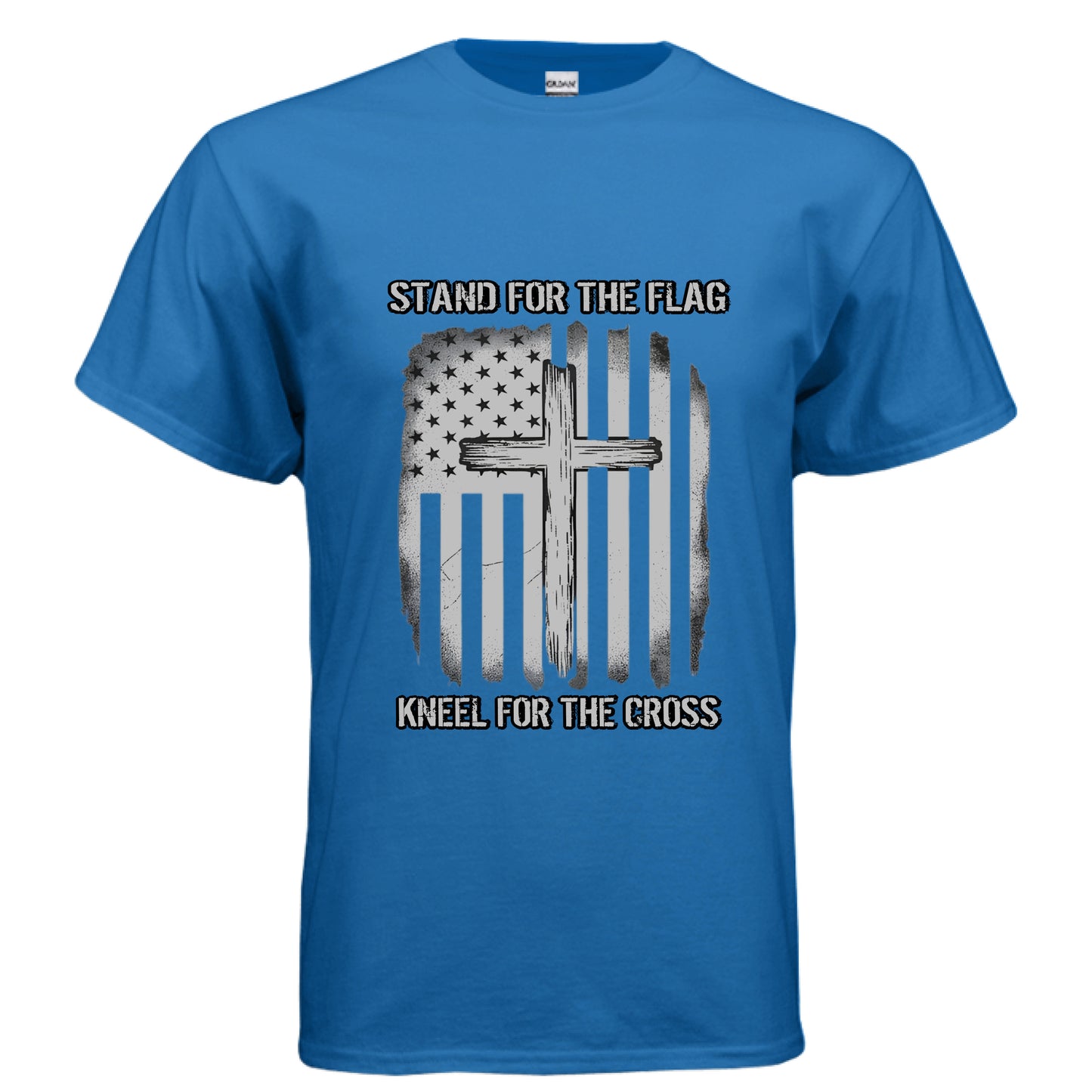 Stand for the Flag Kneel for the Cross Faith T-Shirt ROYAL Salvation Clothing and Accessories Apparel