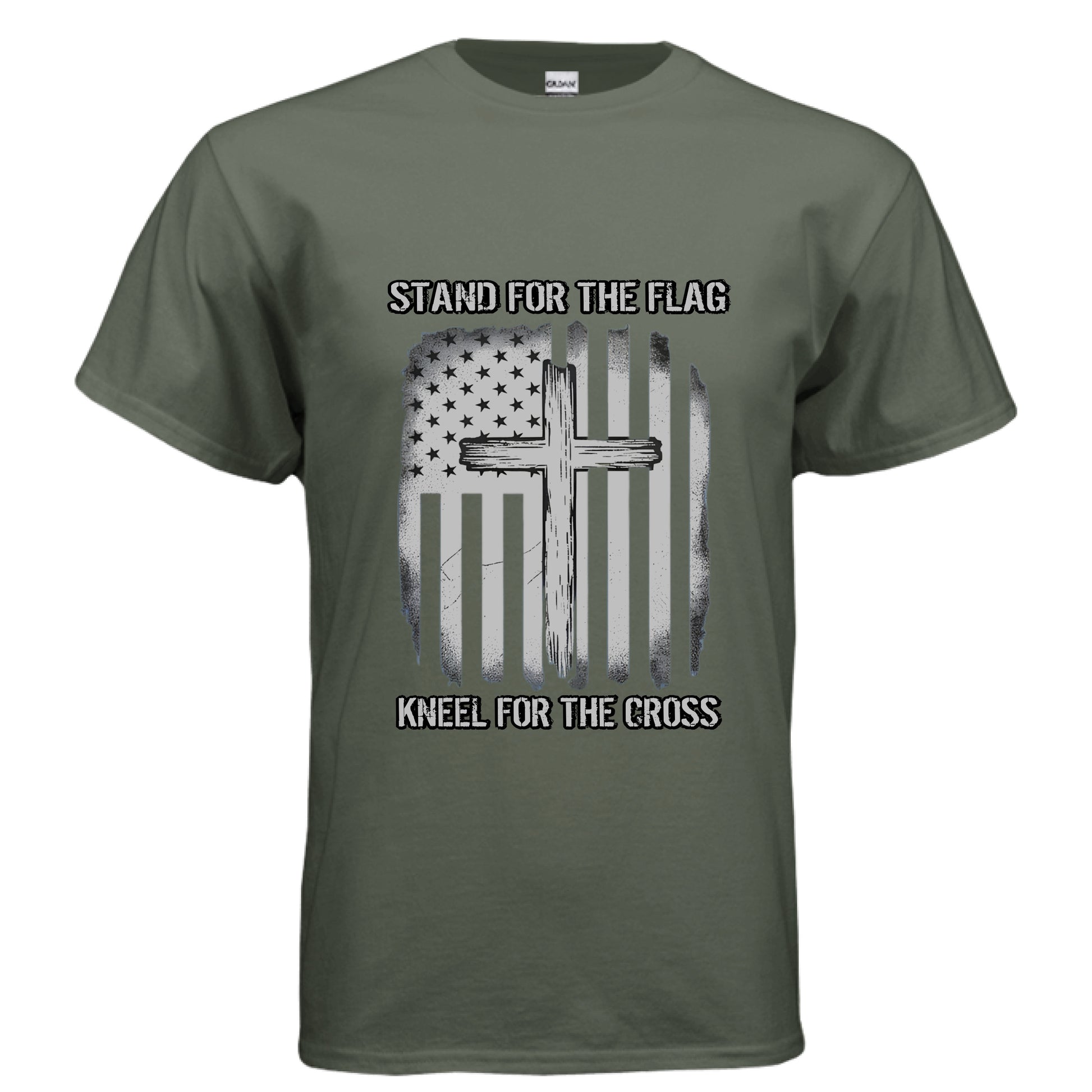 Stand for the Flag Kneel for the Cross Faith T-Shirt Salvation Clothing and Accessories Apparel