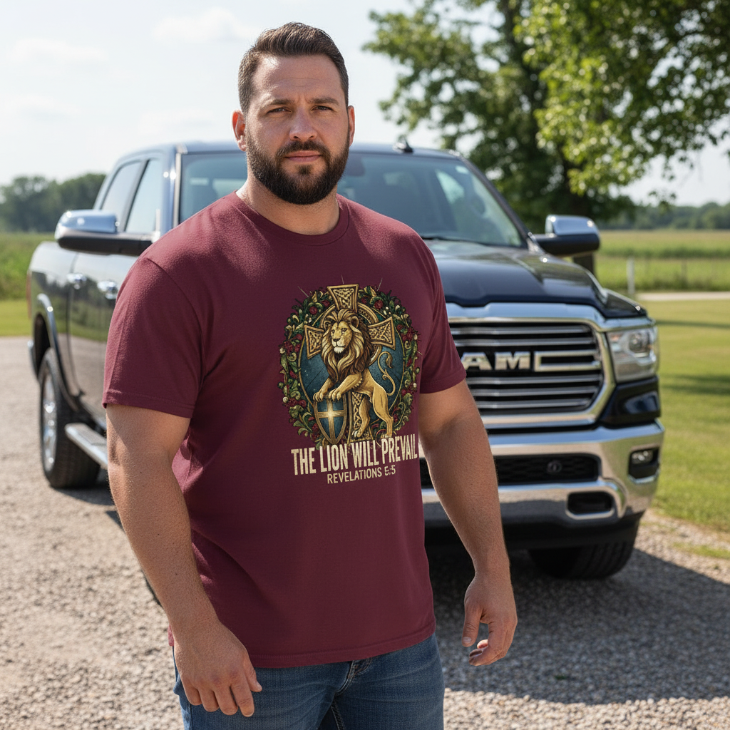 The Lion Will Prevail Revelations 5:5 Faith T-Shirt Salvation Clothing and Accessories Apparel