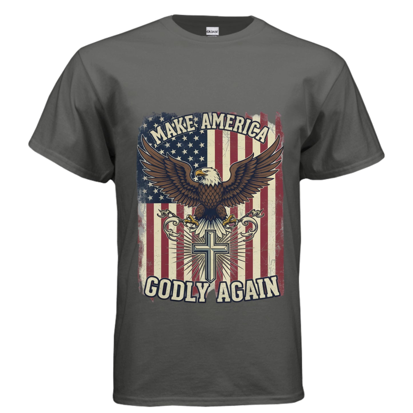 Make America Godly Again MAGA Faith T-Shirt CHARCOAL Salvation Clothing and Accessories Apparel