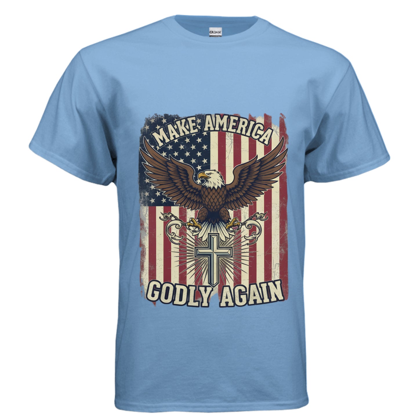 Make America Godly Again MAGA Faith T-Shirt CAROLINA BLUE Salvation Clothing and Accessories Apparel