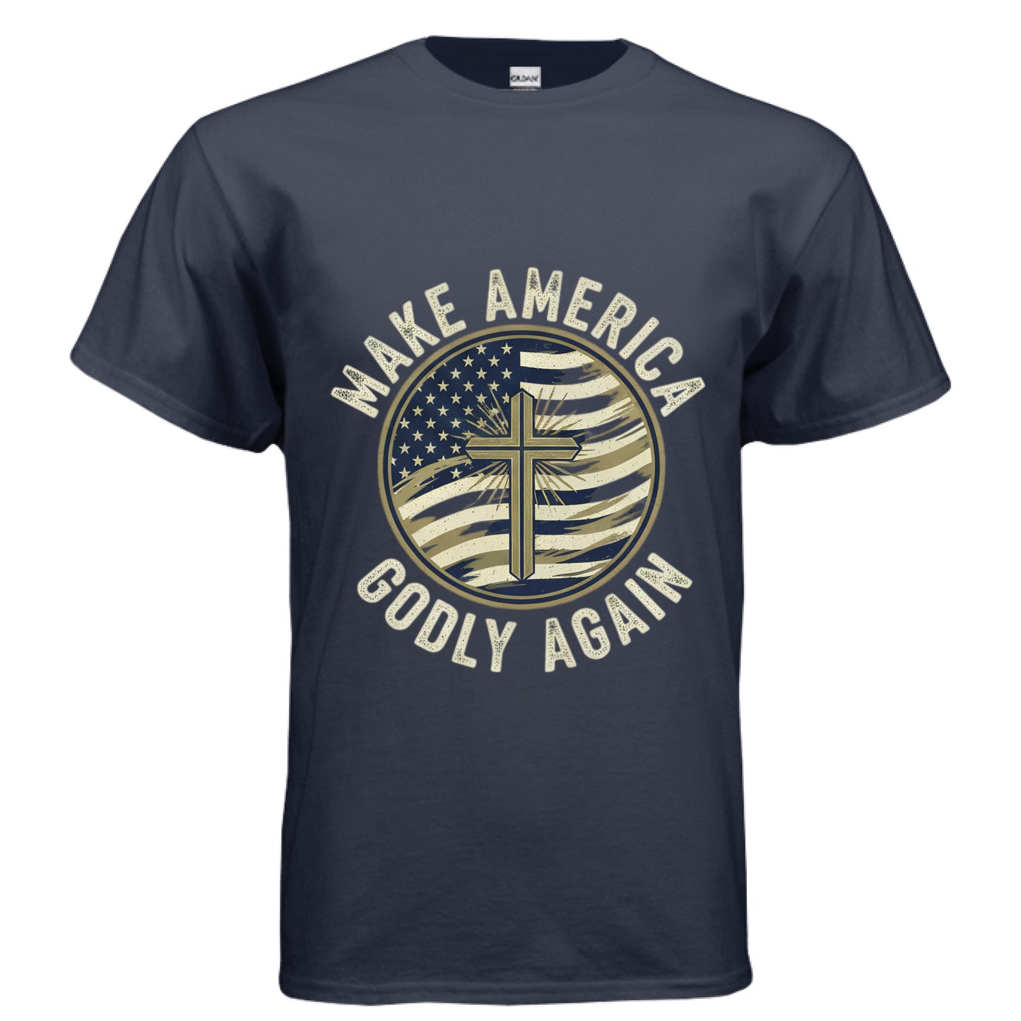 Make America Godly Again MAGA Faith T-Shirt NAVY Salvation Clothing and Accessories Apparel