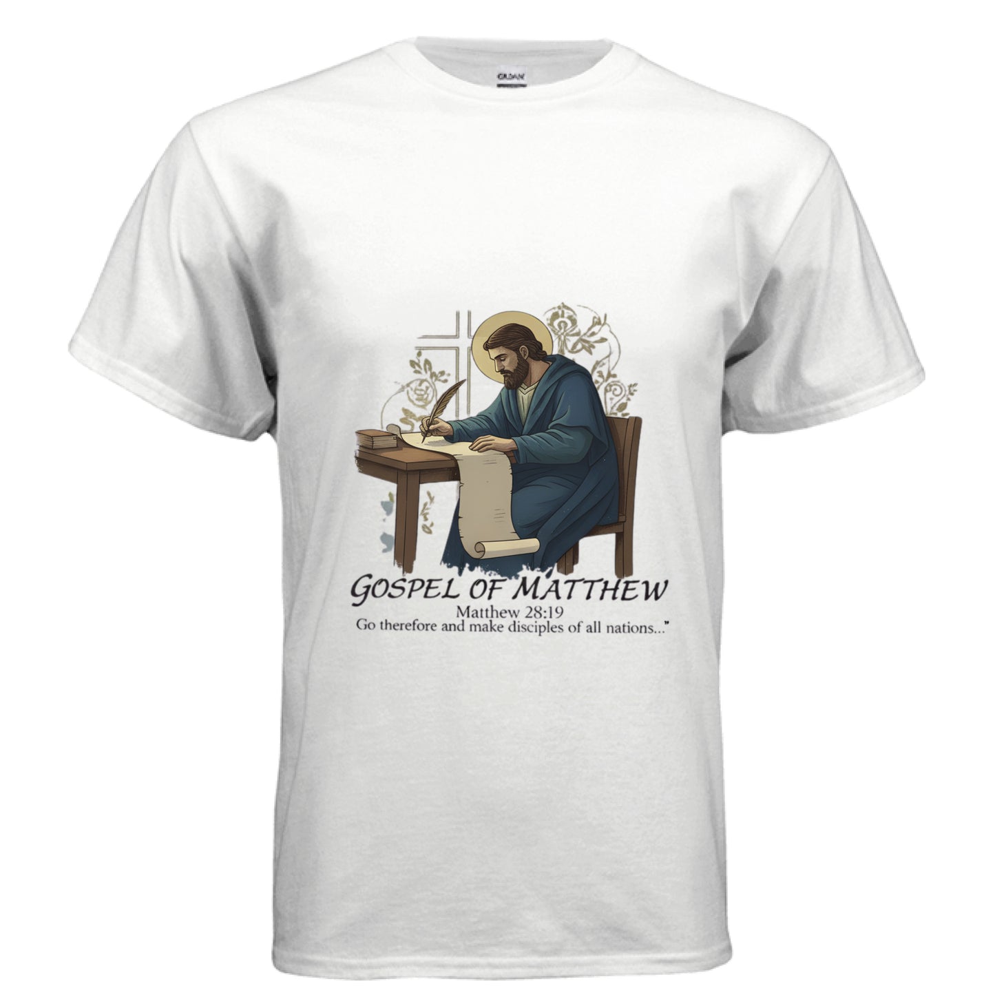 Gospel of Matthew 28:19 Faith T-Shirt WHITE Salvation Clothing and Accessories Apparel