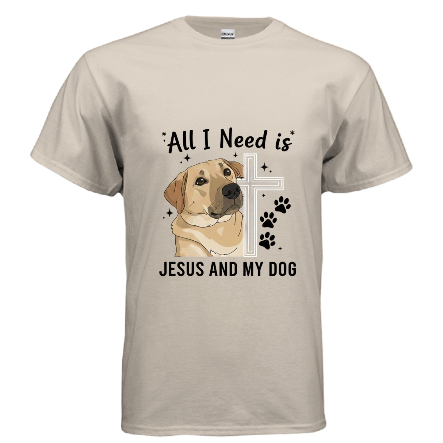 Jesus and my Dog Faith T-Shirt SAND Salvation Clothing and Accessories Apparel