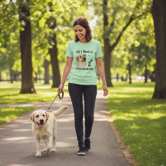 Jesus and my Dog Faith T-Shirt MINT GREEN Salvation Clothing and Accessories Apparel