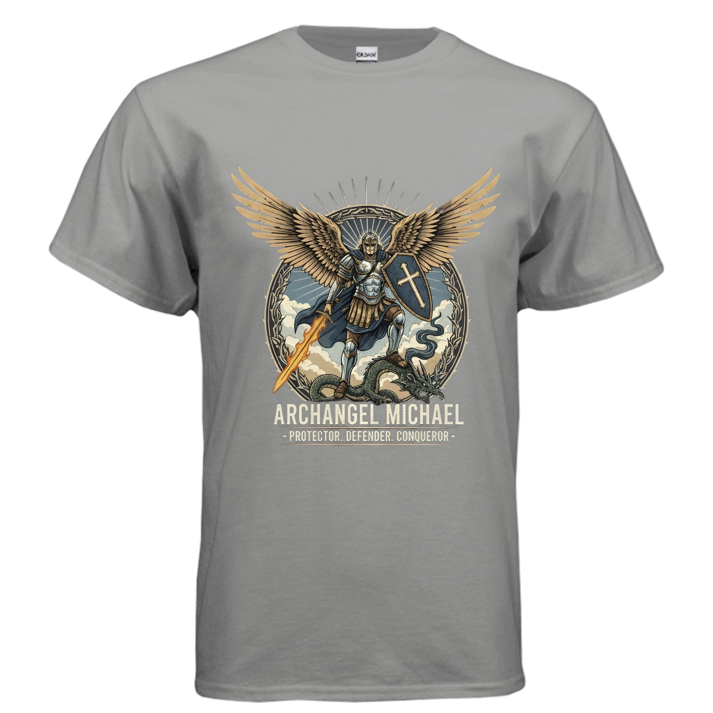 Archangel Michael Faith T-Shirt GRAVEL Salvation Clothing and Accessories Apparel