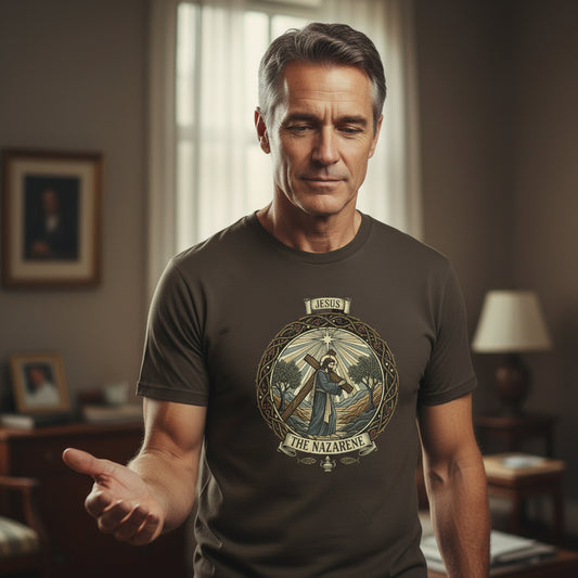 Jesus the Nazarene Faith T-Shirt DARK CHOCOLATE Salvation Clothing and Accessories Apparel