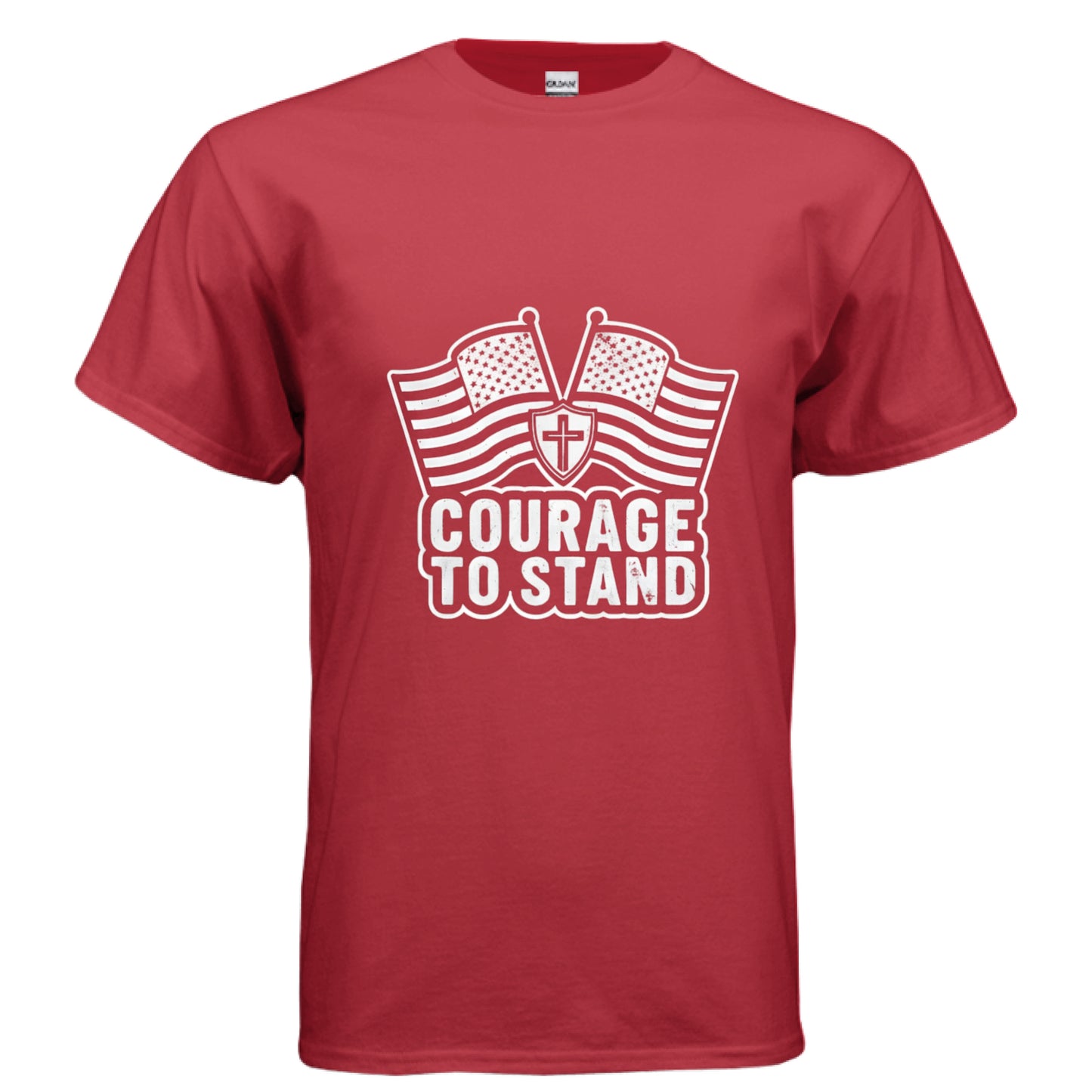 Courage to Stand Patriot T-Shirt (Charlie Kirk inspired) RED Salvation Clothing and Accessories Apparel