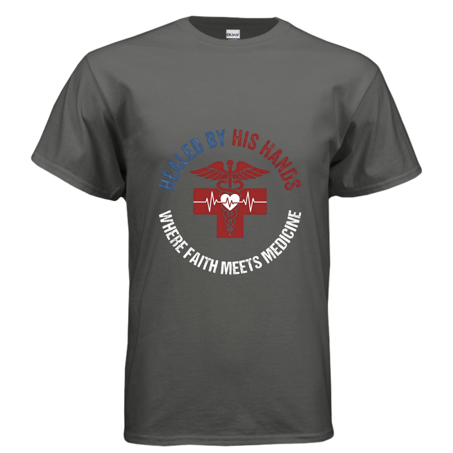 Healed by His Hands Doctors Faith T-Shirt Aquatic Salvation Clothing and Accessories Apparel