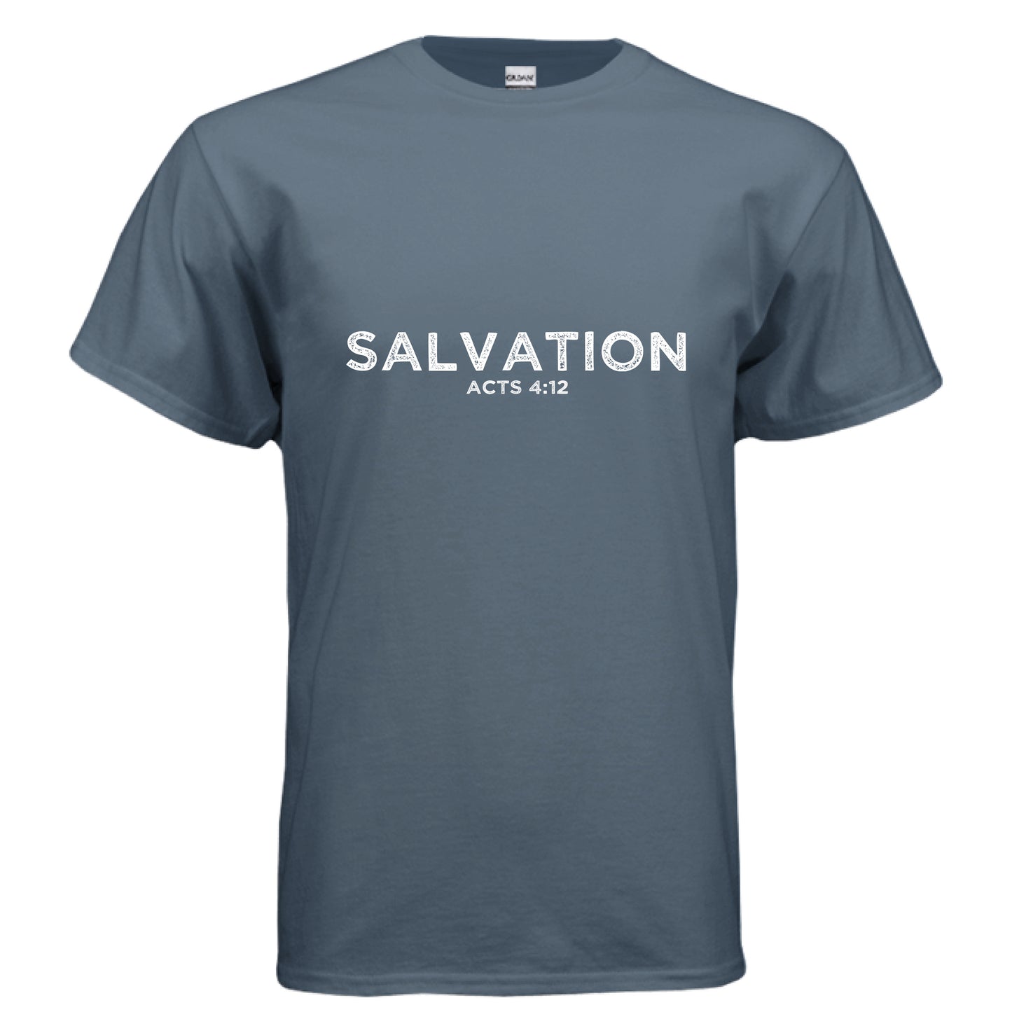 SALVATION Acts 4:12 Faith T-Shirt INDIGO BLUE Salvation Clothing and Accessories Apparel