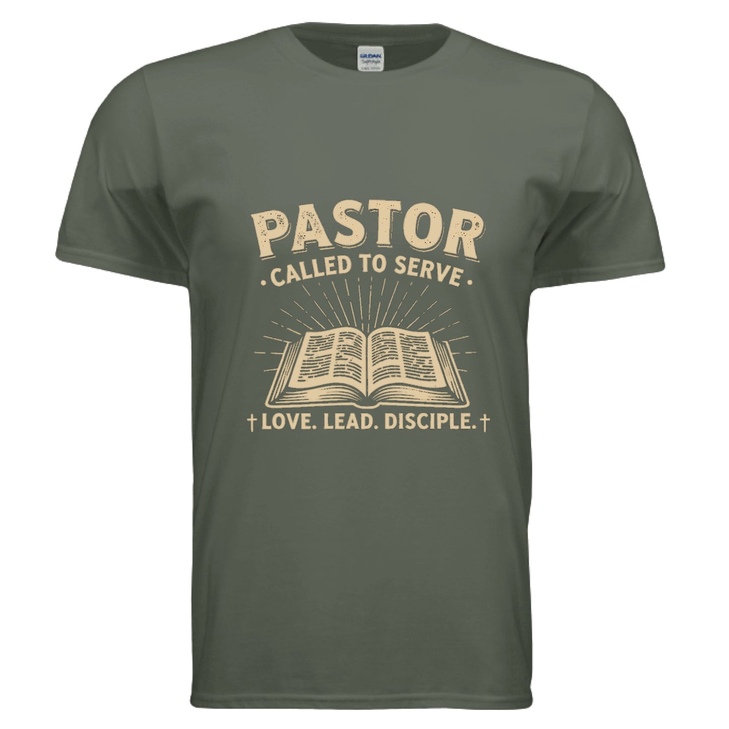 Pastor-Called to Serve Faith T-Shirt MILITARY GREEN Salvation Clothing and Accessories Apparel