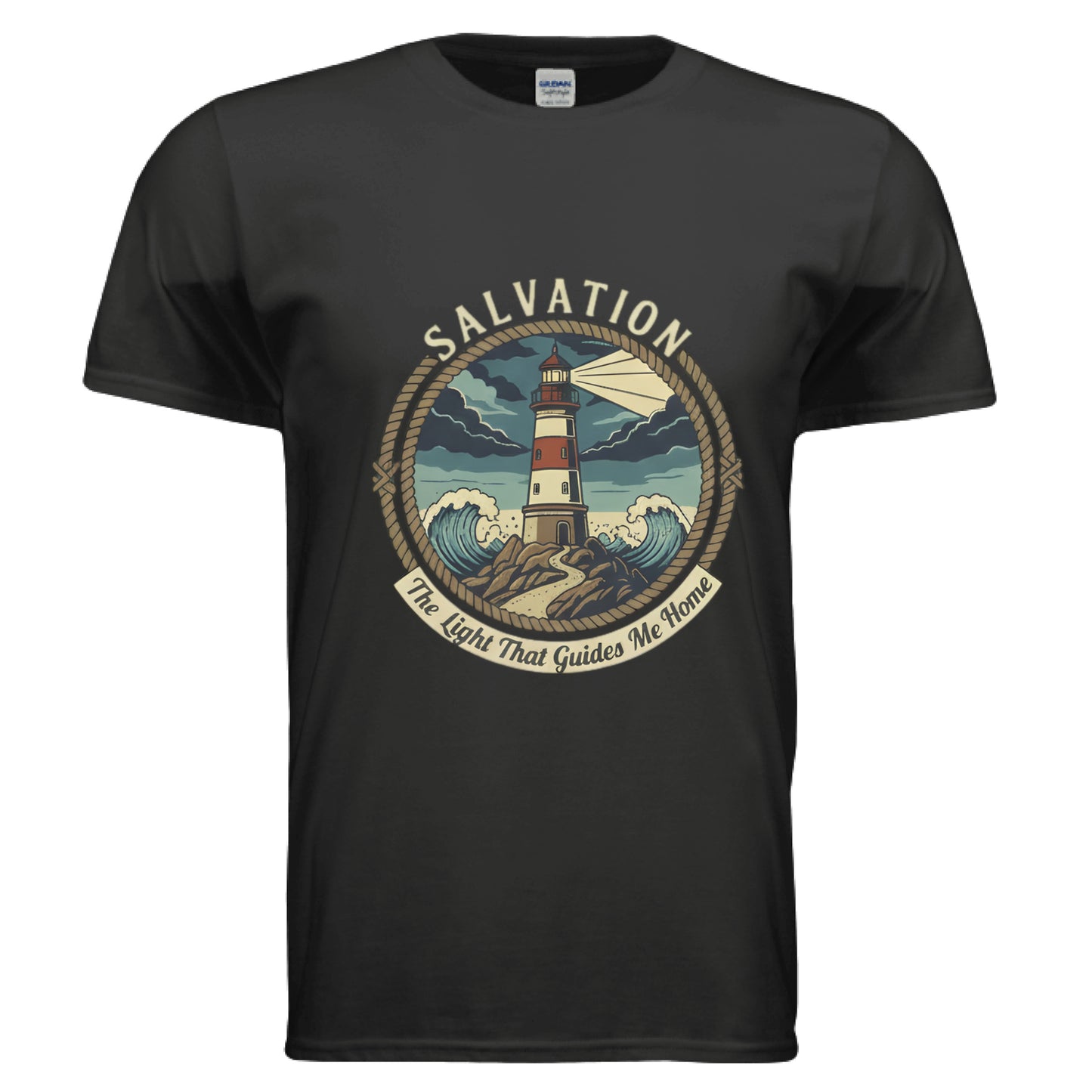 Salvation-The Light That Guides Me Home Faith T-Shirt BLACK Salvation Clothing and Accessories Apparel