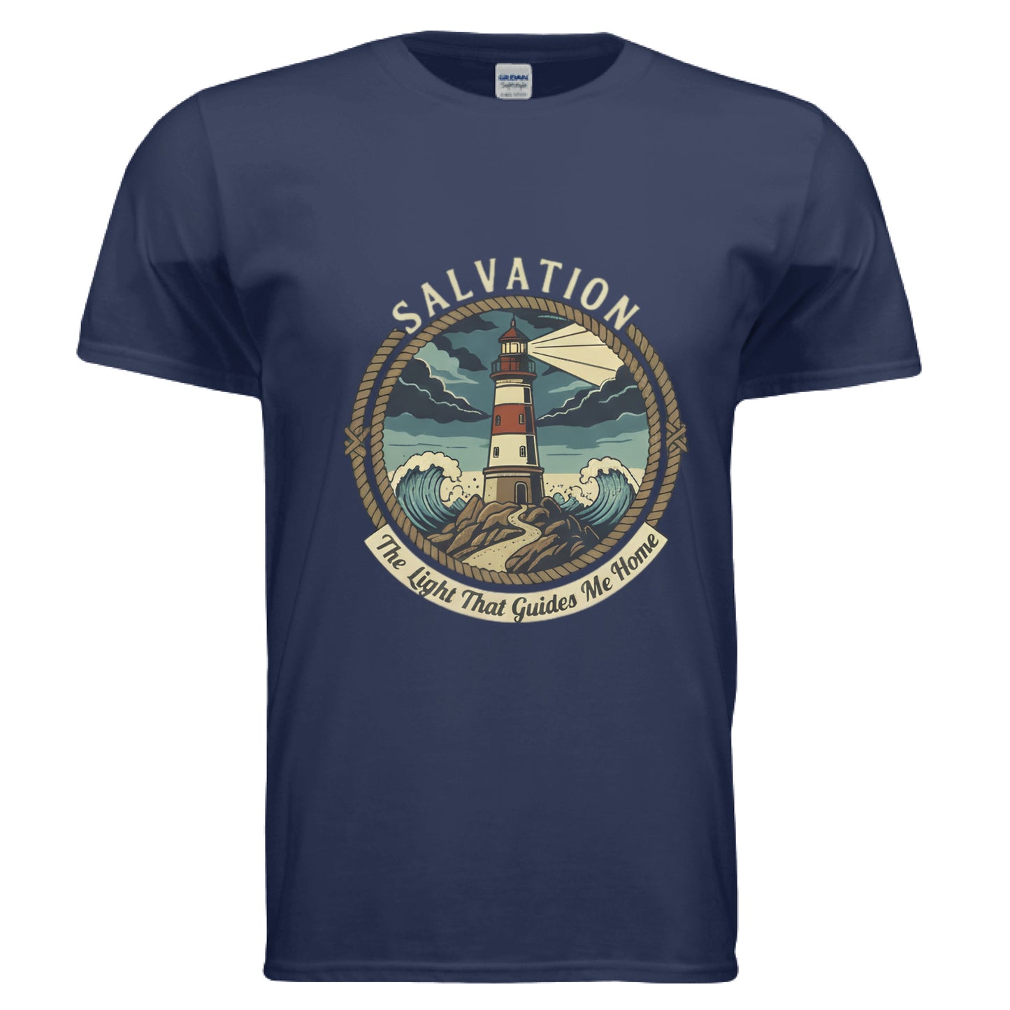 Salvation-The Light That Guides Me Home Faith T-Shirt METRO BLUE Salvation Clothing and Accessories Apparel