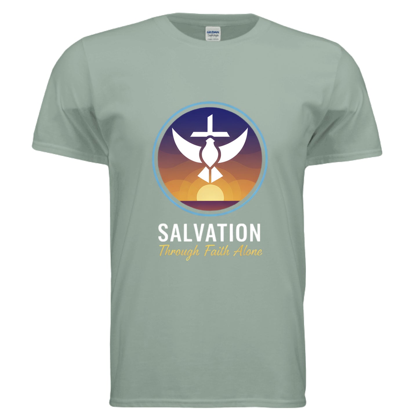 Salvation Through Faith Alone Faith T-Shirt Sage Salvation Clothing and Accessories Apparel