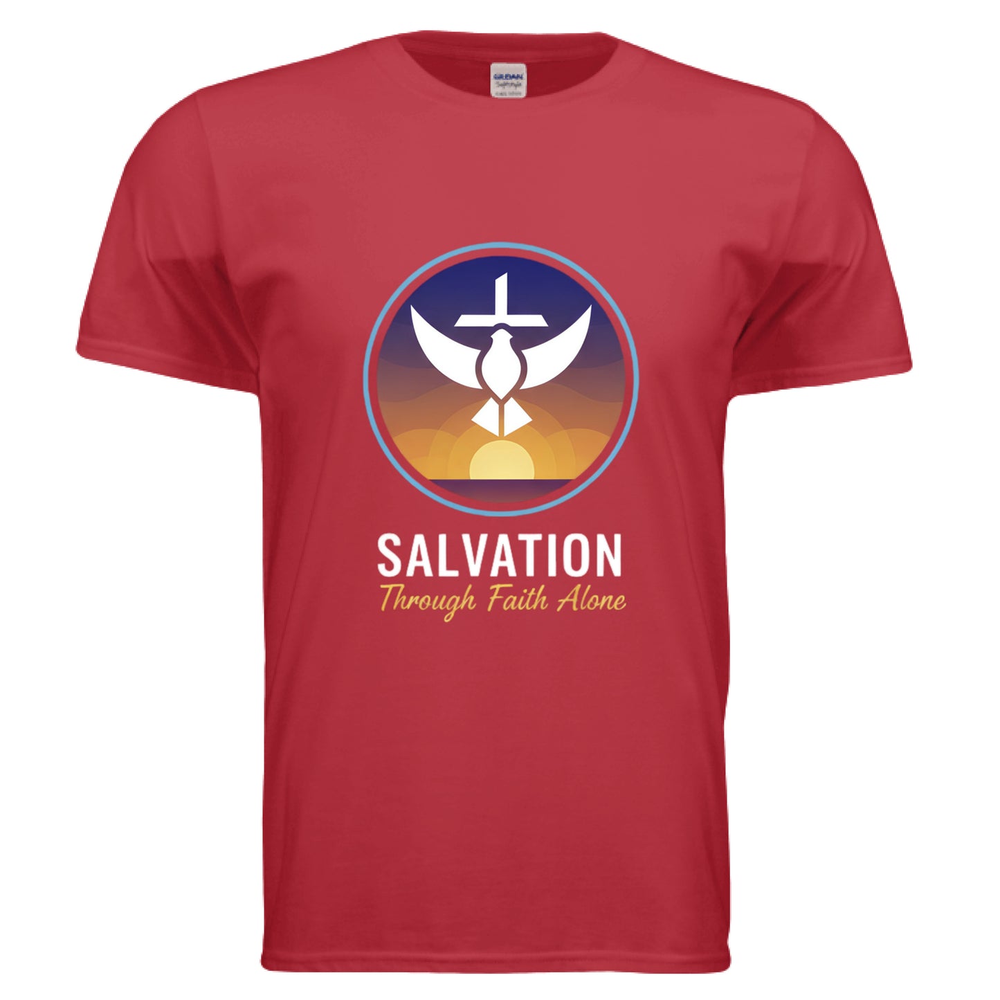 Salvation Through Faith Alone Faith T-Shirt RED Salvation Clothing and Accessories Apparel