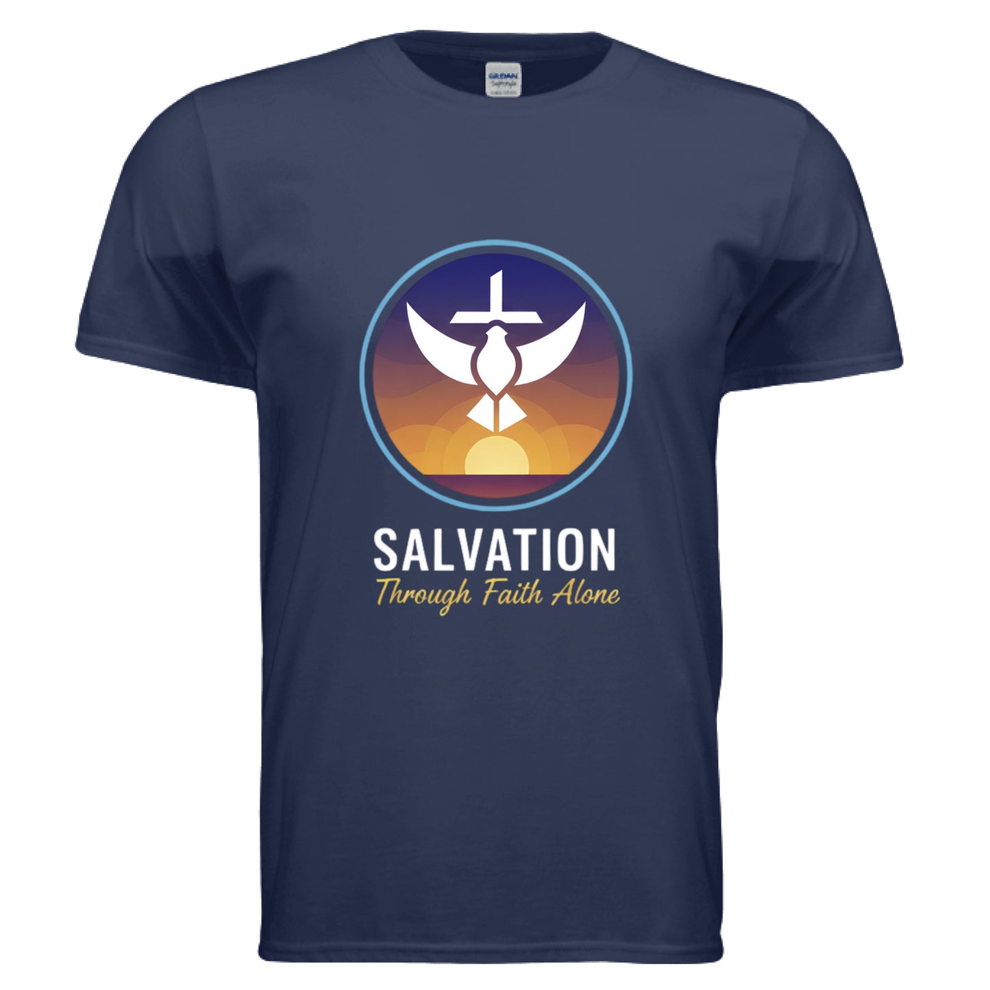 Salvation Through Faith Alone Faith T-Shirt METRO BLUE Salvation Clothing and Accessories Apparel
