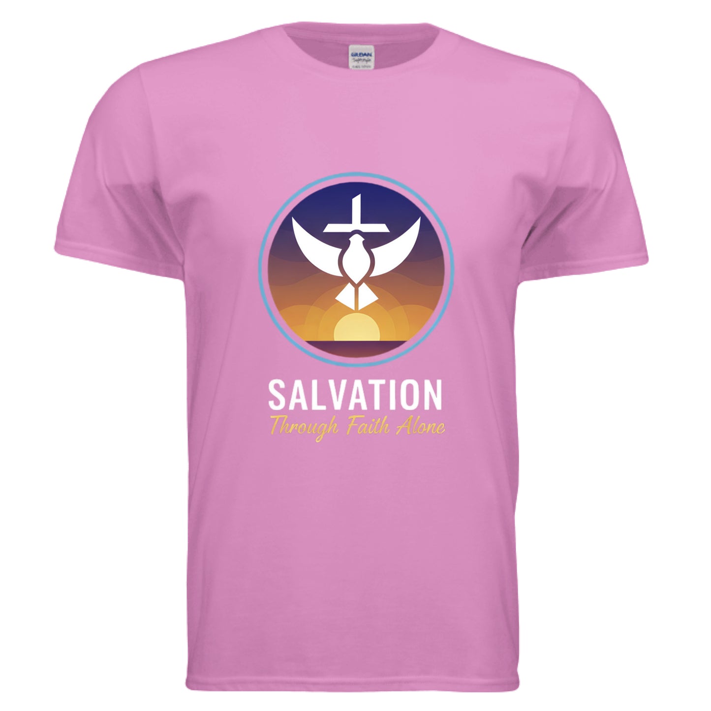 Salvation Through Faith Alone Faith T-Shirt Heather Radiant Orchid Salvation Clothing and Accessories Apparel