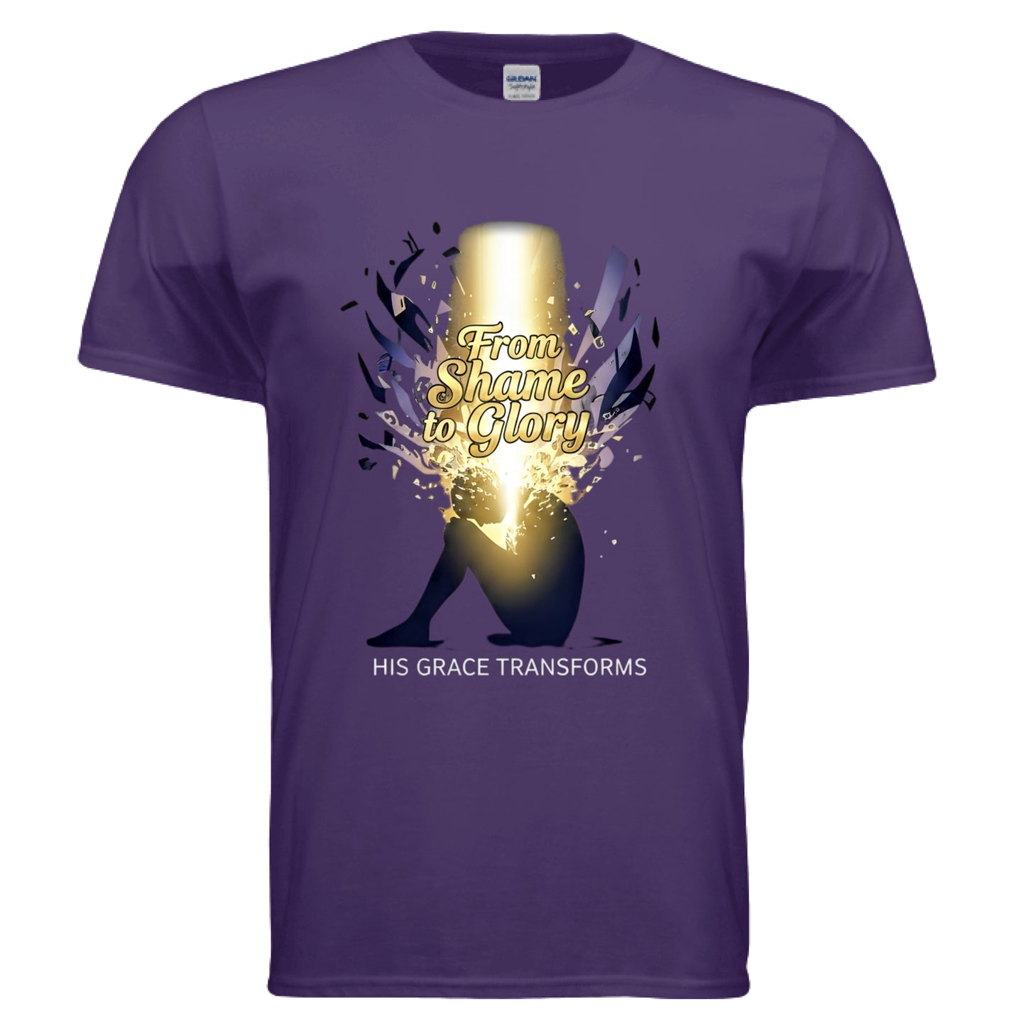 From Shame to Glory Faith T-Shirt (Brandon Lake Inspired) PURPLE Salvation Clothing and Accessories Apparel