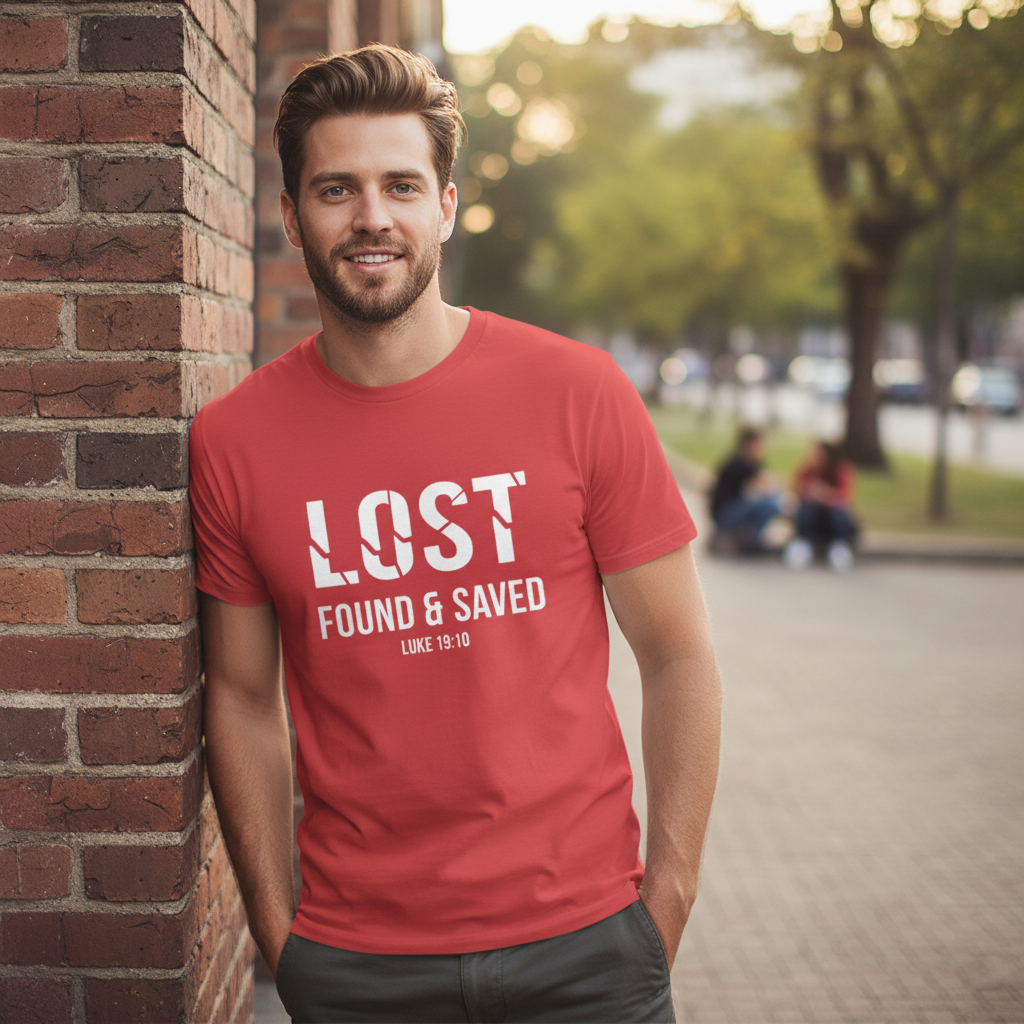 Lost Found Saved Luke 19:10 Faith T-Shirt